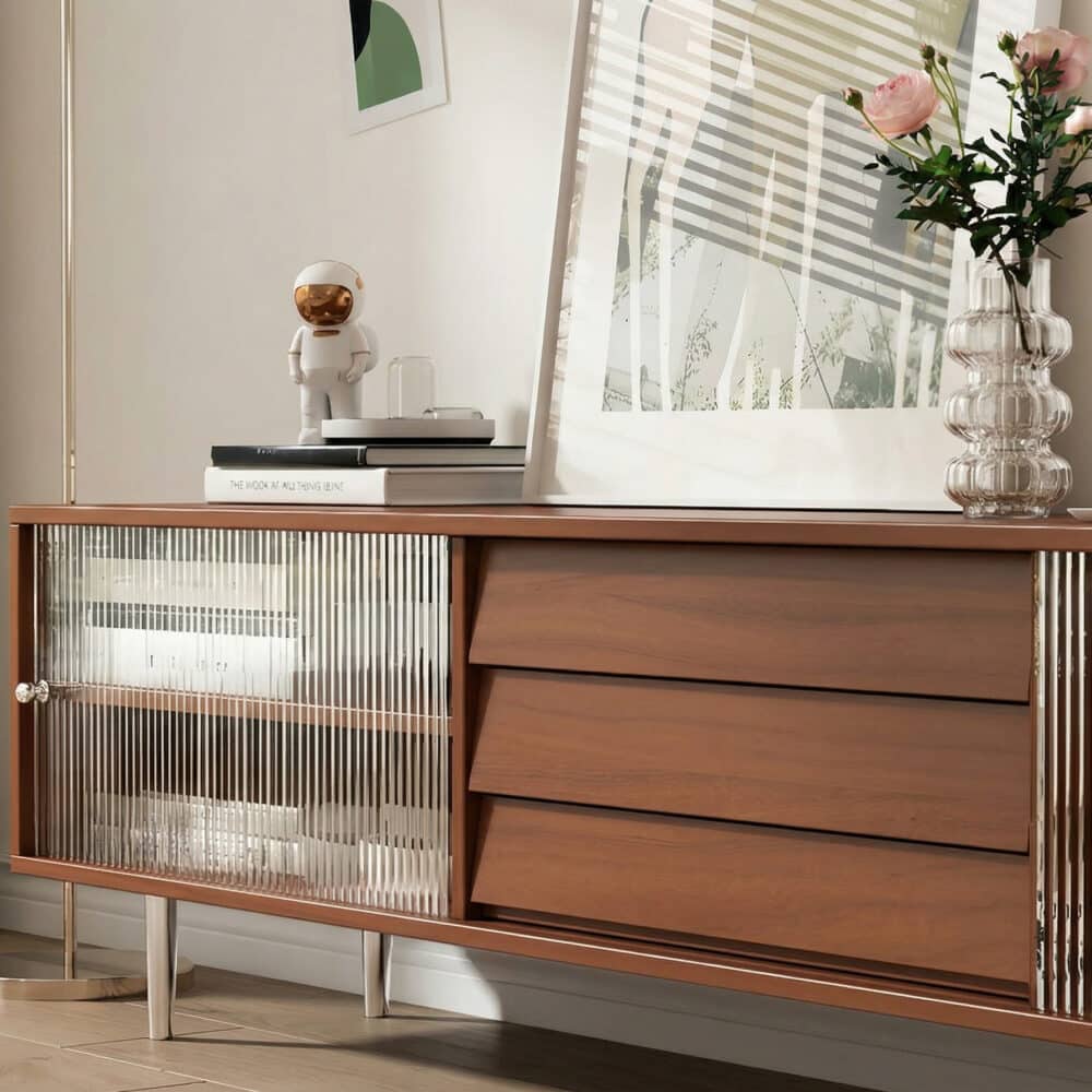 Brown Wood Enclosed Storage TV Stand with Shelves - resized - 相册图 #8 Brown Wood Enclosed Storage TV Stand with Shelves 相册图 #8 resized