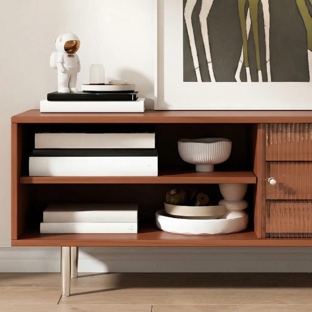 Brown Wood Enclosed Storage TV Stand with Shelves - resized - 相册图 #9 Brown Wood Enclosed Storage TV Stand with Shelves 相册图 #9 resized