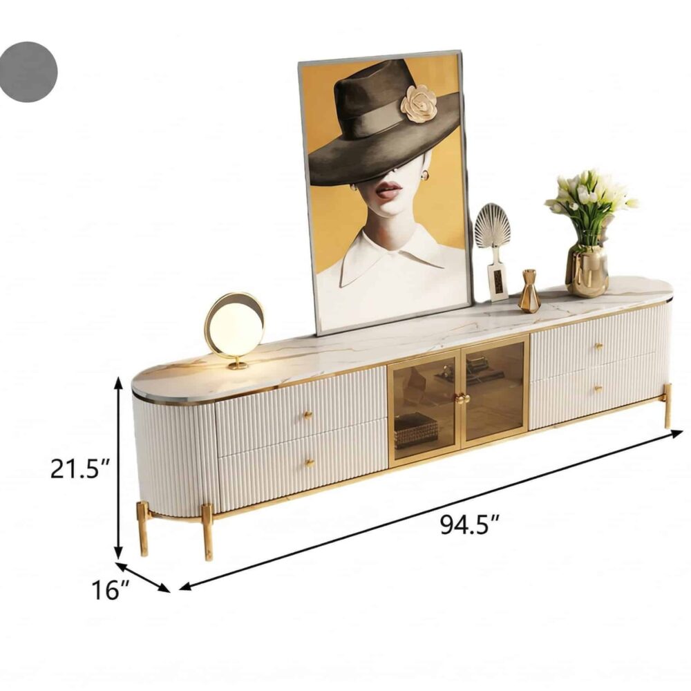 Glam Grey Stone Cabinet Shelves Drawers TV Stand - dimensions - 相册图 #11 Glam Grey Stone Cabinet Shelves Drawers TV Stand 相册图 #11 dimensions