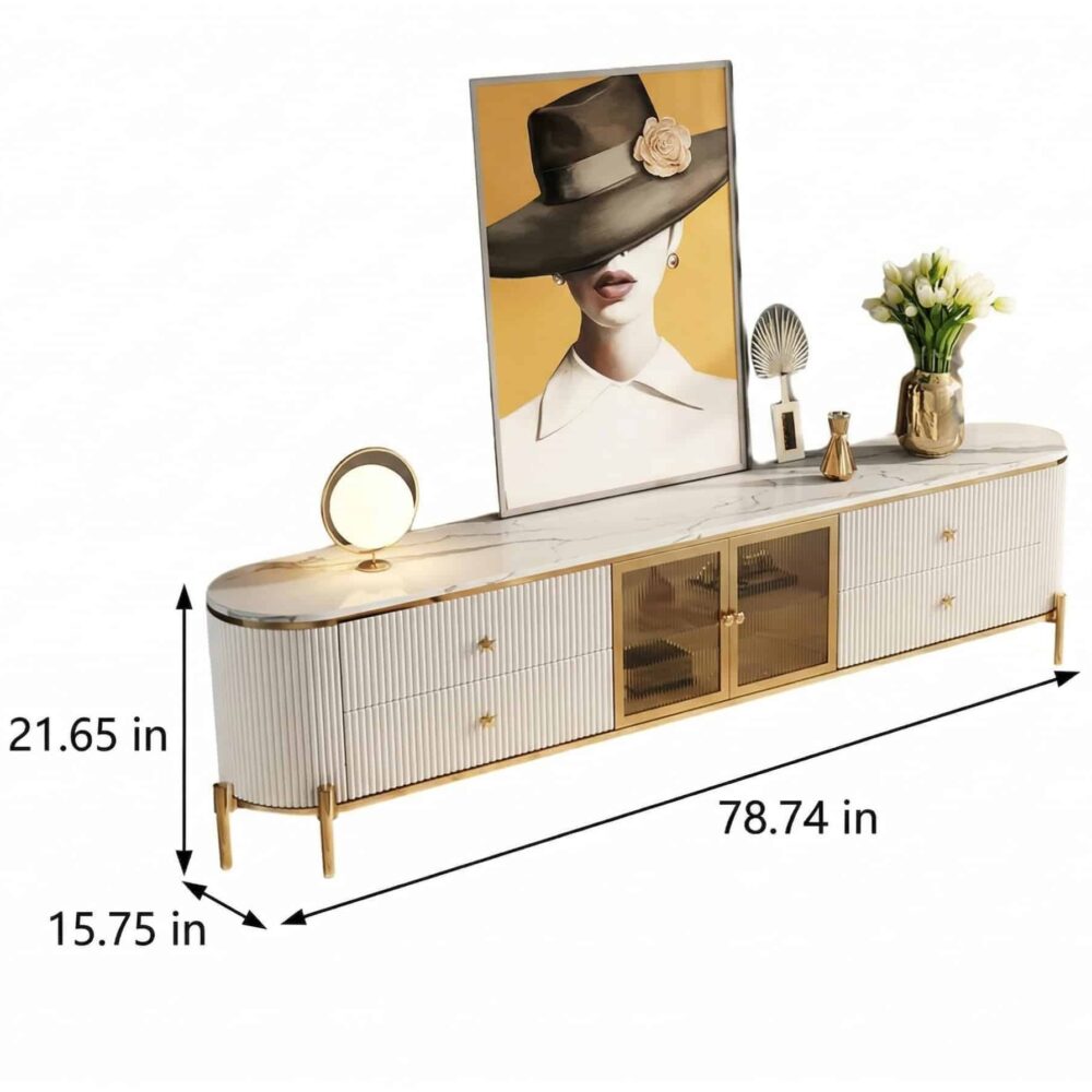 Glam Grey Stone Cabinet Shelves Drawers TV Stand - dimensions - 相册图 #9 Glam Grey Stone Cabinet Shelves Drawers TV Stand 相册图 #9 dimensions