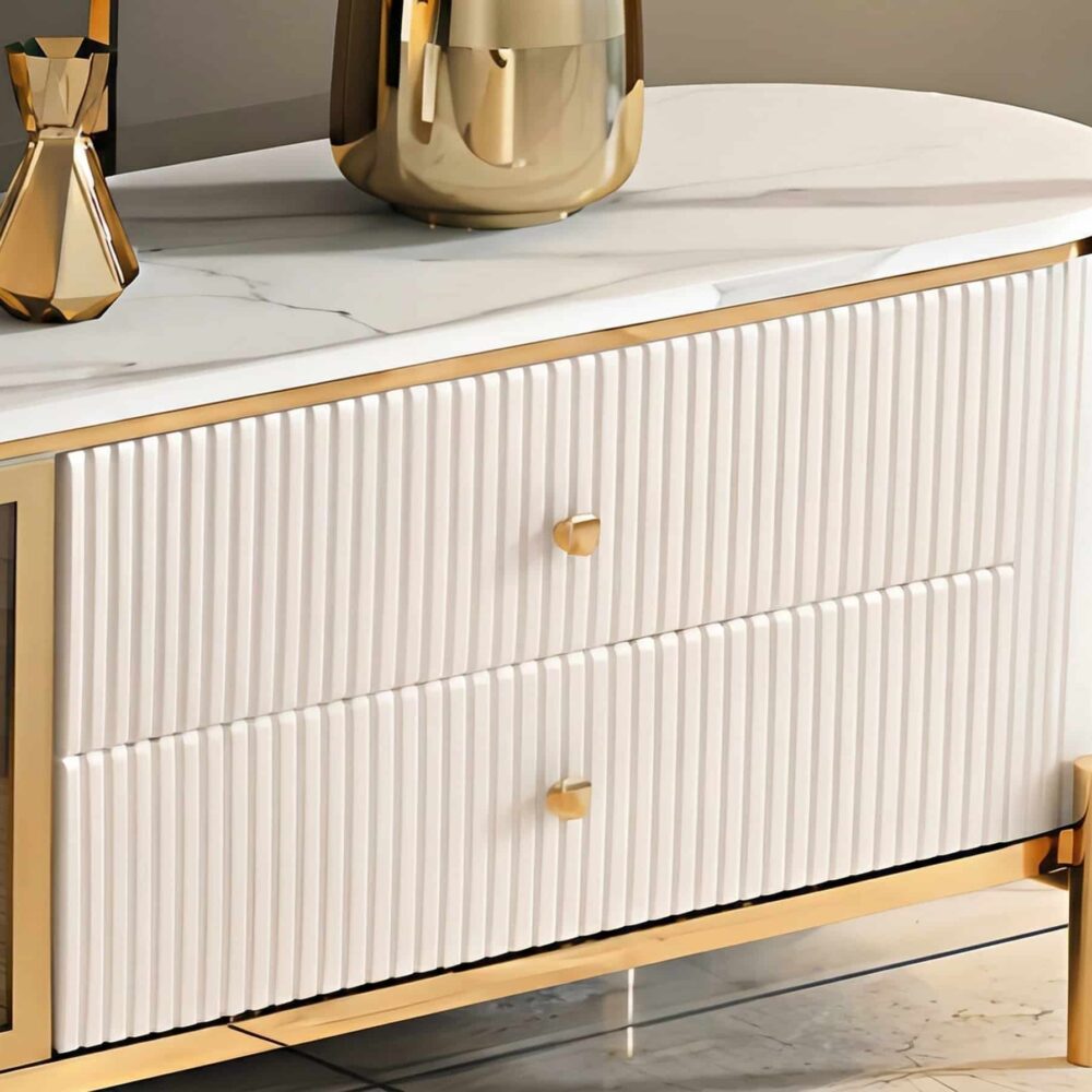 Glam Grey Stone Cabinet Shelves Drawers TV Stand - resized - 相册图 #5 Glam Grey Stone Cabinet Shelves Drawers TV Stand 相册图 #5 resized