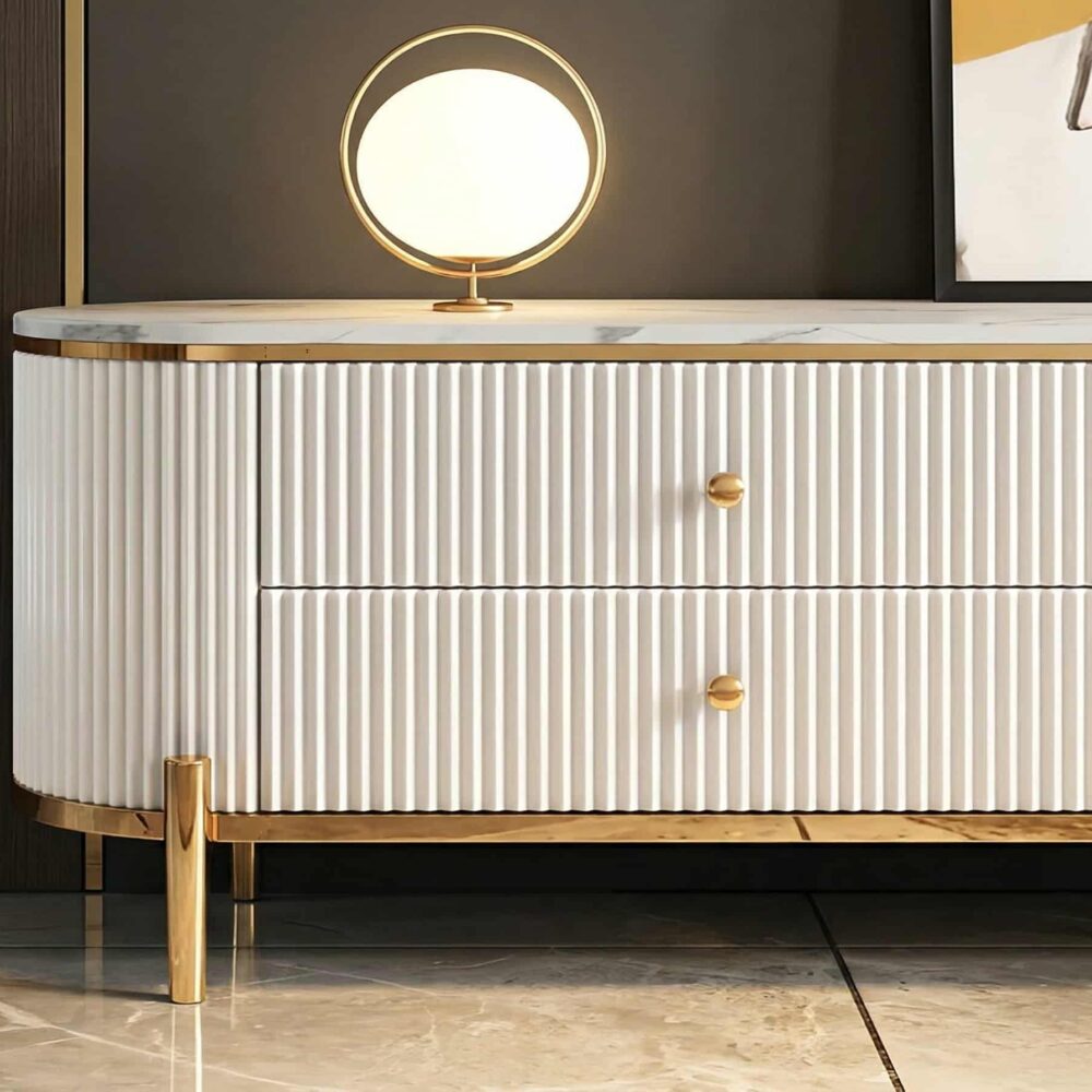 Glam Grey Stone Cabinet Shelves Drawers TV Stand - resized - 相册图 #7 Glam Grey Stone Cabinet Shelves Drawers TV Stand 相册图 #7 resized