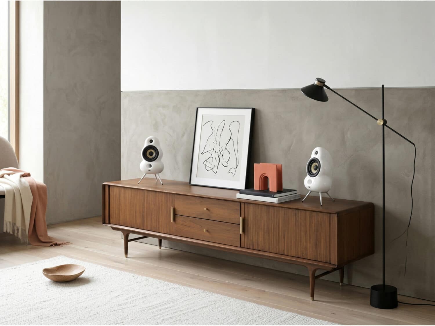 Industrial Oak Wood Enclosed Storage Long TV Stand 相册图 #1 scene