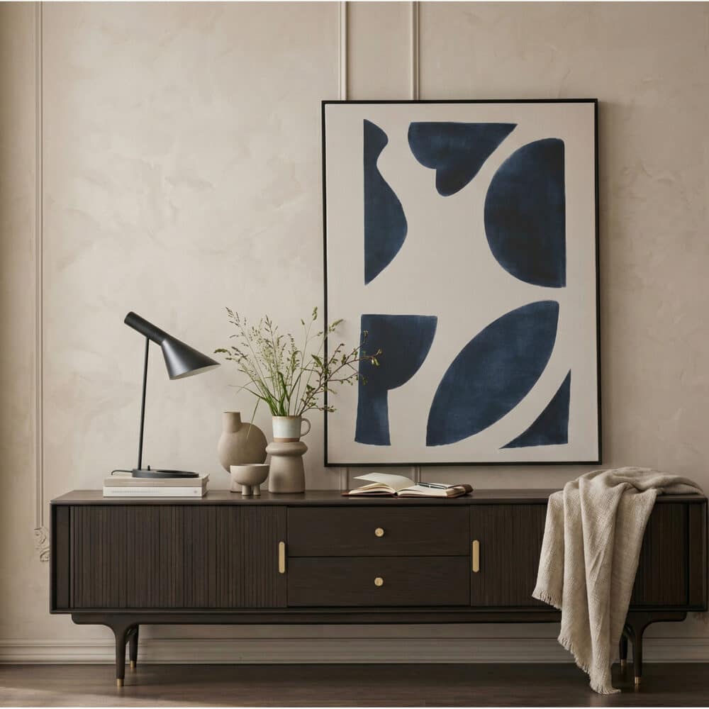 Industrial Oak Wood Enclosed Storage Long TV Stand - scene - 相册图 #2 Industrial Oak Wood Enclosed Storage Long TV Stand 相册图 #2 scene