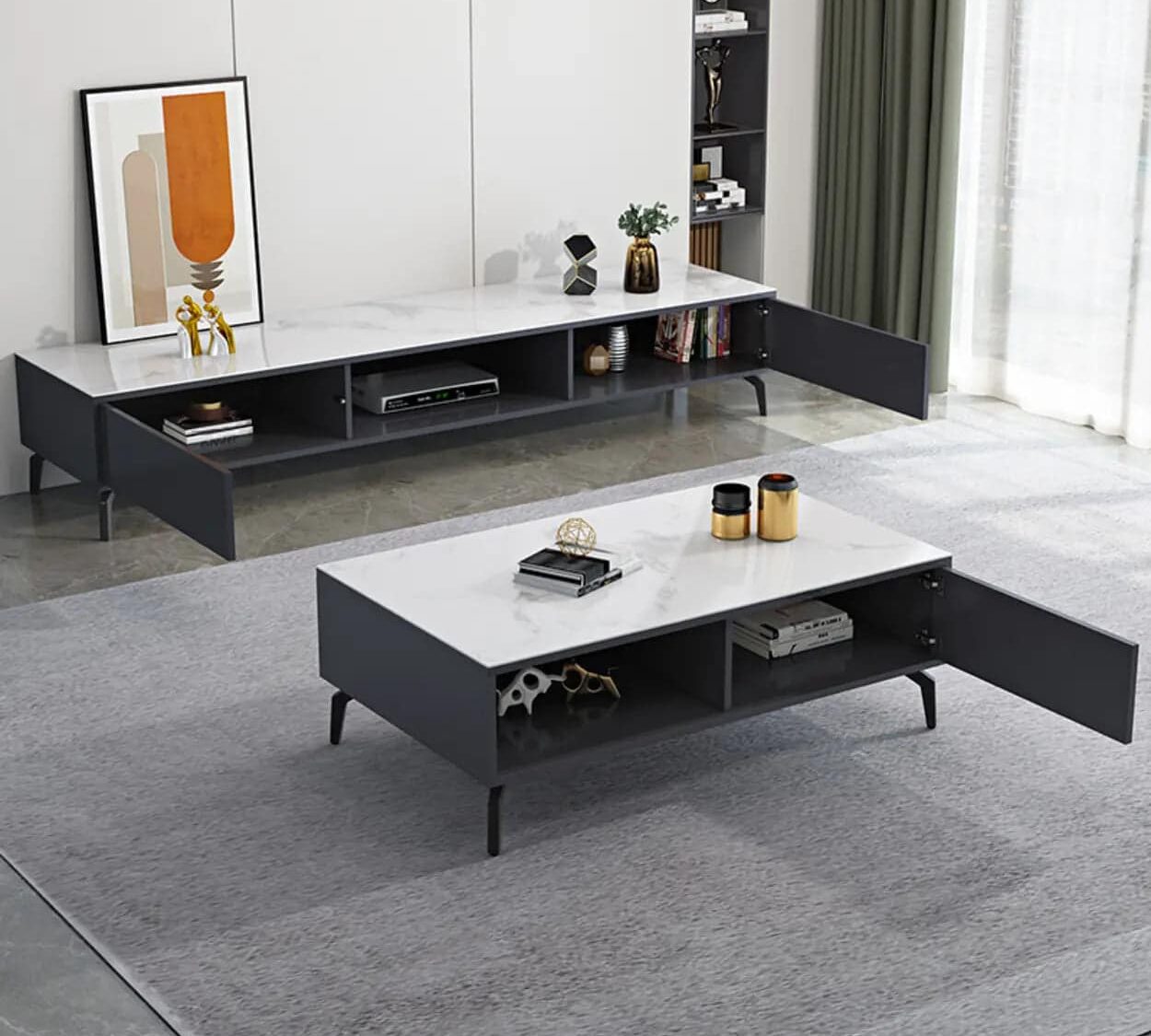 Living Room Black Glass Open Storage Cabinet Tv Stand 2 9ad87f2b 1db5 4d2d 968c 4b7bae39d619