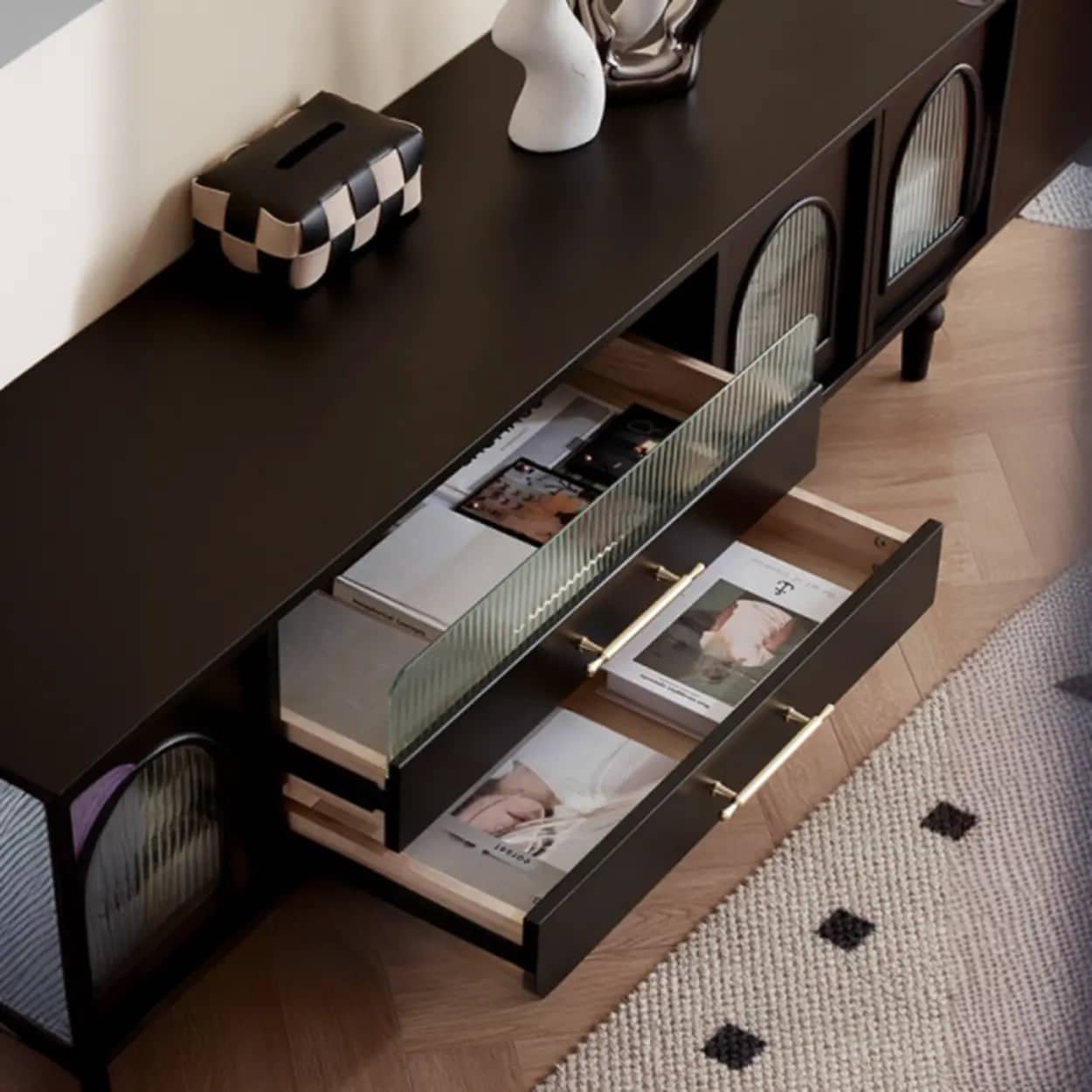 mid-century-modern-black-tv-stand-with-cabinet-glass-doors-11 Mid Century Modern Black Tv Stand With Cabinet Glass Doors 11