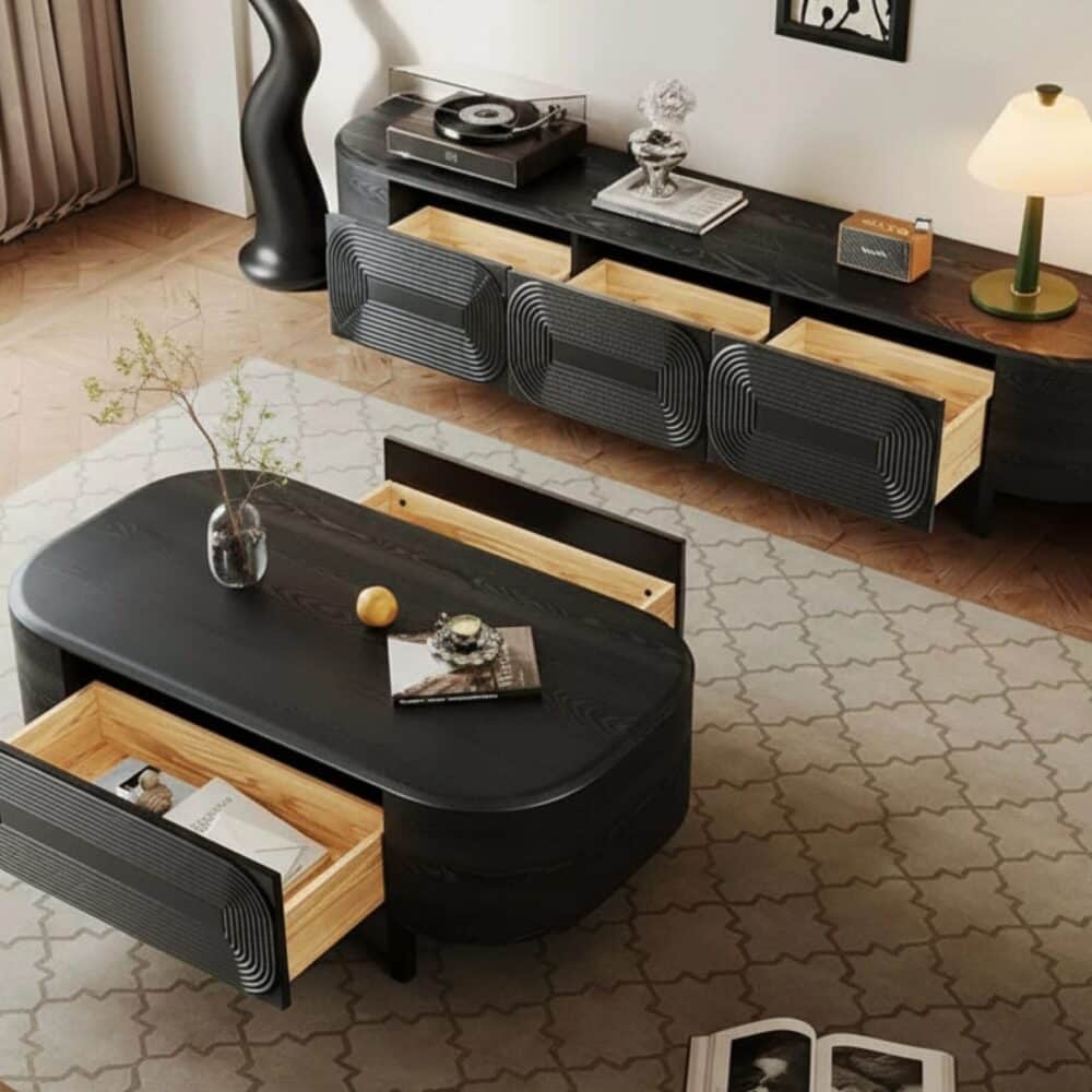 mid-century-modern-black-wood-tv-stand-with-drawers-2 Mid Century Modern Black Wood Tv Stand With Drawers 2