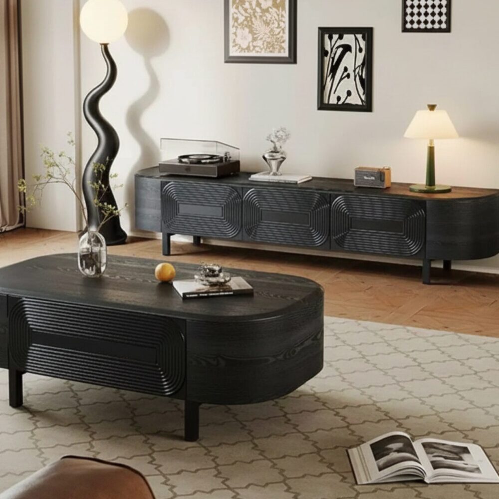 mid-century-modern-black-wood-tv-stand-with-drawers-4 Mid Century Modern Black Wood Tv Stand With Drawers 4