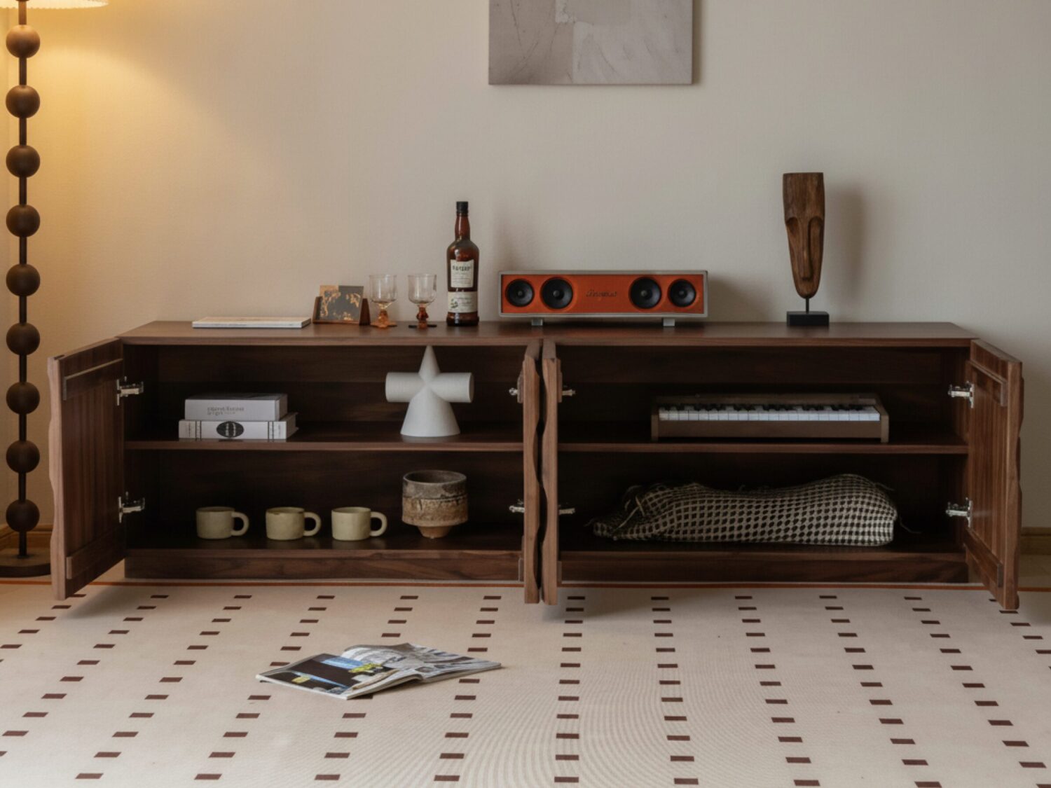 Mid Century Modern Brown Walnut Shelf Cabinet Tv Stand 2 Aeb492de 6aa4 4f12 950f C0