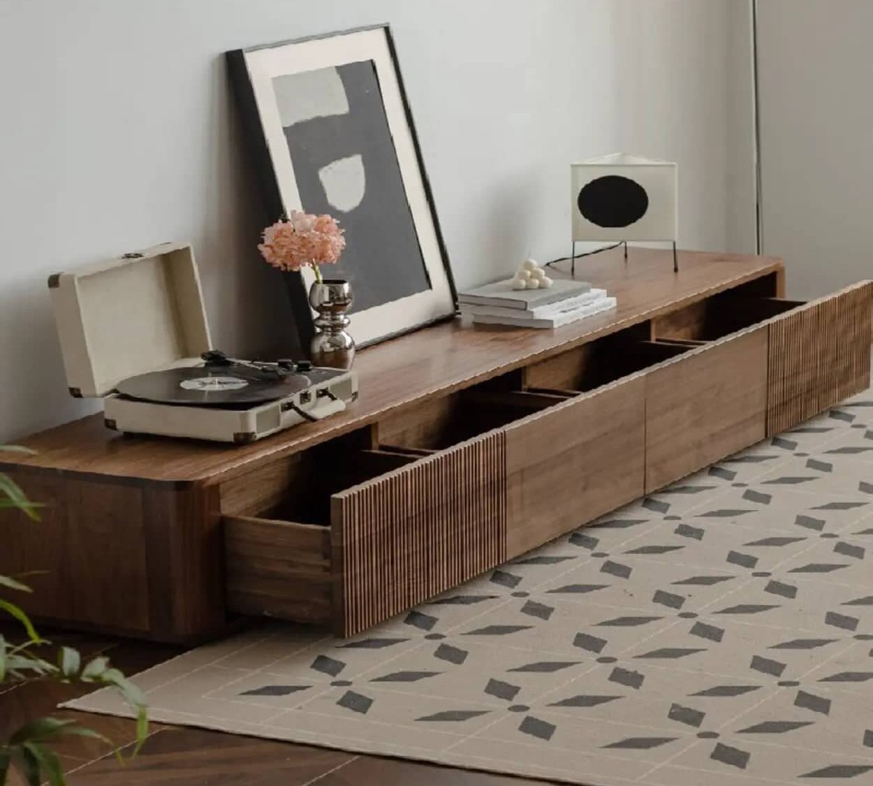 Mid Century Modern Brown Wood Drawers Long Tv Stand 2 0a388810 2791 4dc7 B42c De502d59c632