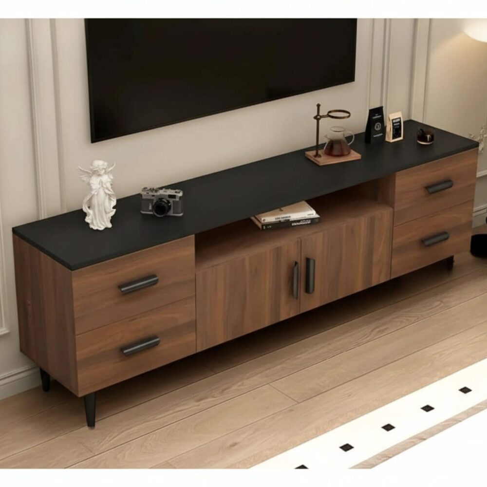 mid-century-modern-walnut-tv-stand-with-black-top-13 Mid Century Modern Walnut Tv Stand With Black Top 13
