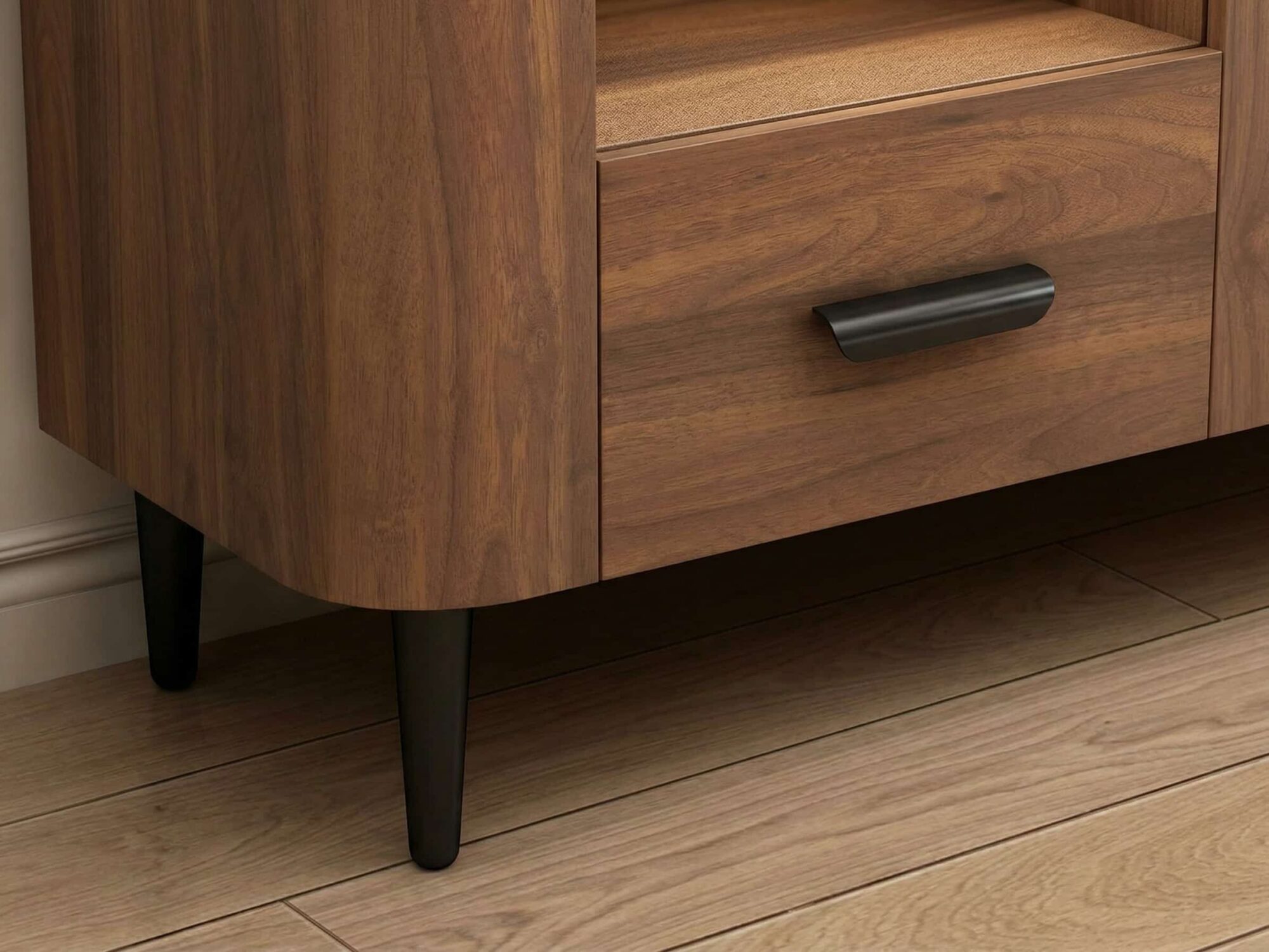 mid-century-modern-walnut-tv-stand-with-black-top-8 Mid Century Modern Walnut Tv Stand With Black Top 8