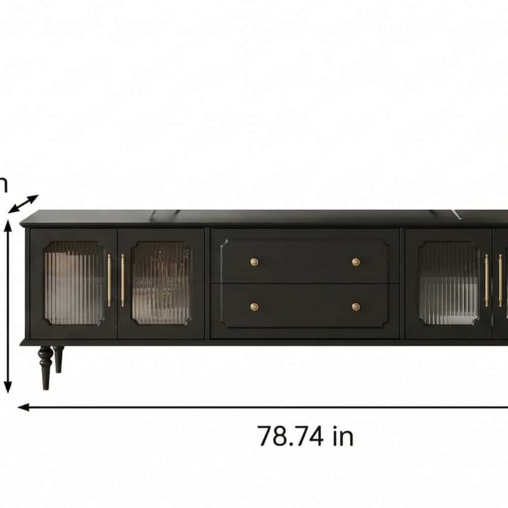 Mid-Century Modern Wood Black Drawers Long TV Stand - dimensions - 相册图 #9 Mid-Century Modern Wood Black Drawers Long TV Stand 相册图 #9 dimensions