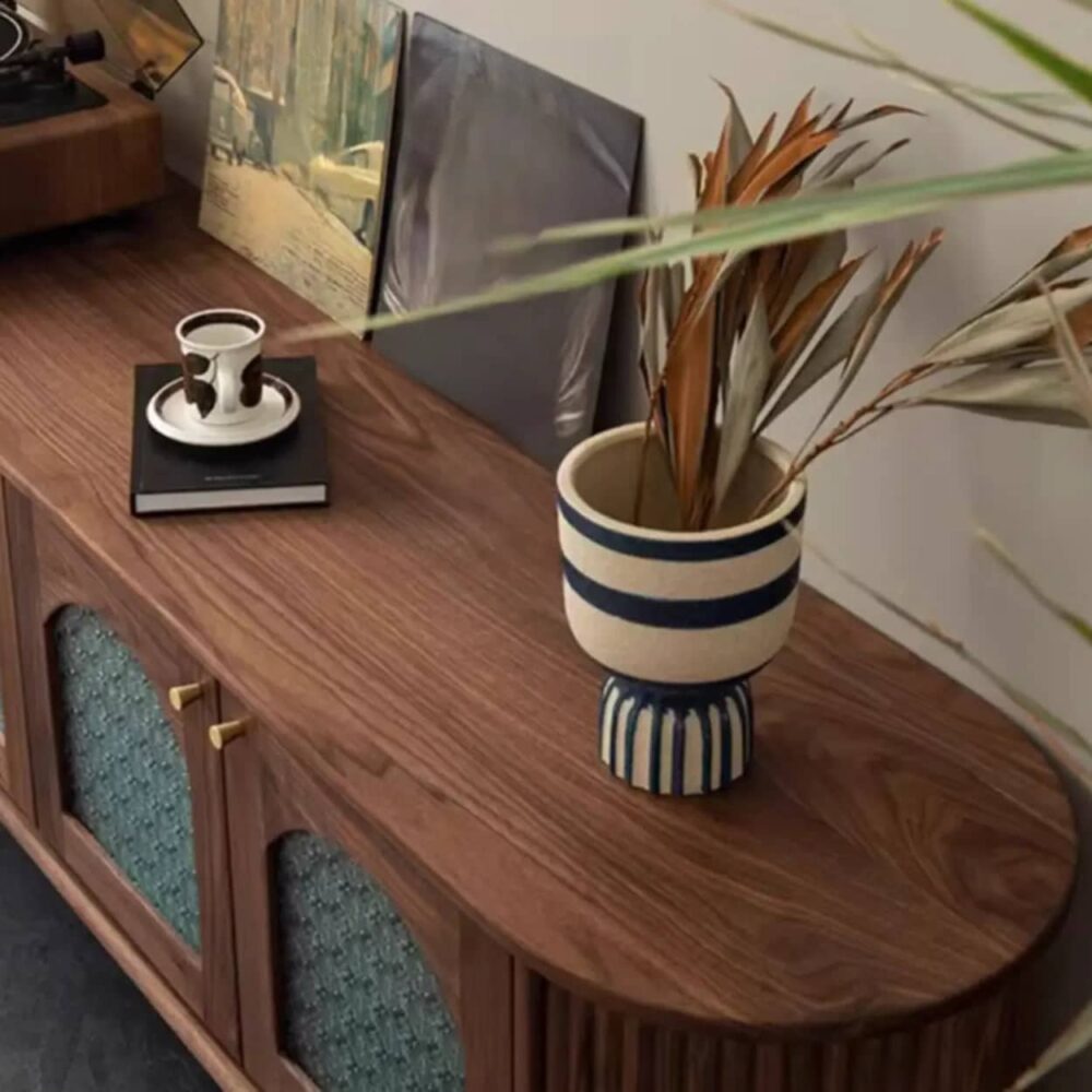 mid-century-walnut-wood-tv-stand-with-storage-cabinet-5 Mid Century Walnut Wood Tv Stand With Storage Cabinet 5