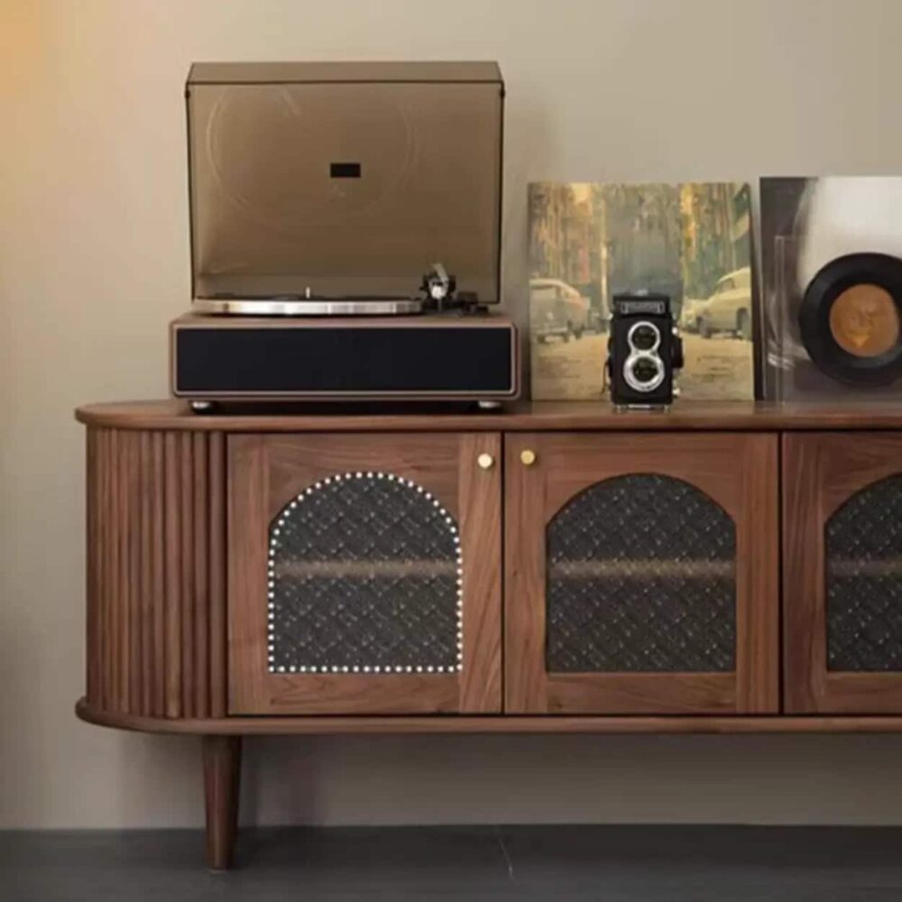 mid-century-walnut-wood-tv-stand-with-storage-cabinet-6 Mid Century Walnut Wood Tv Stand With Storage Cabinet 6