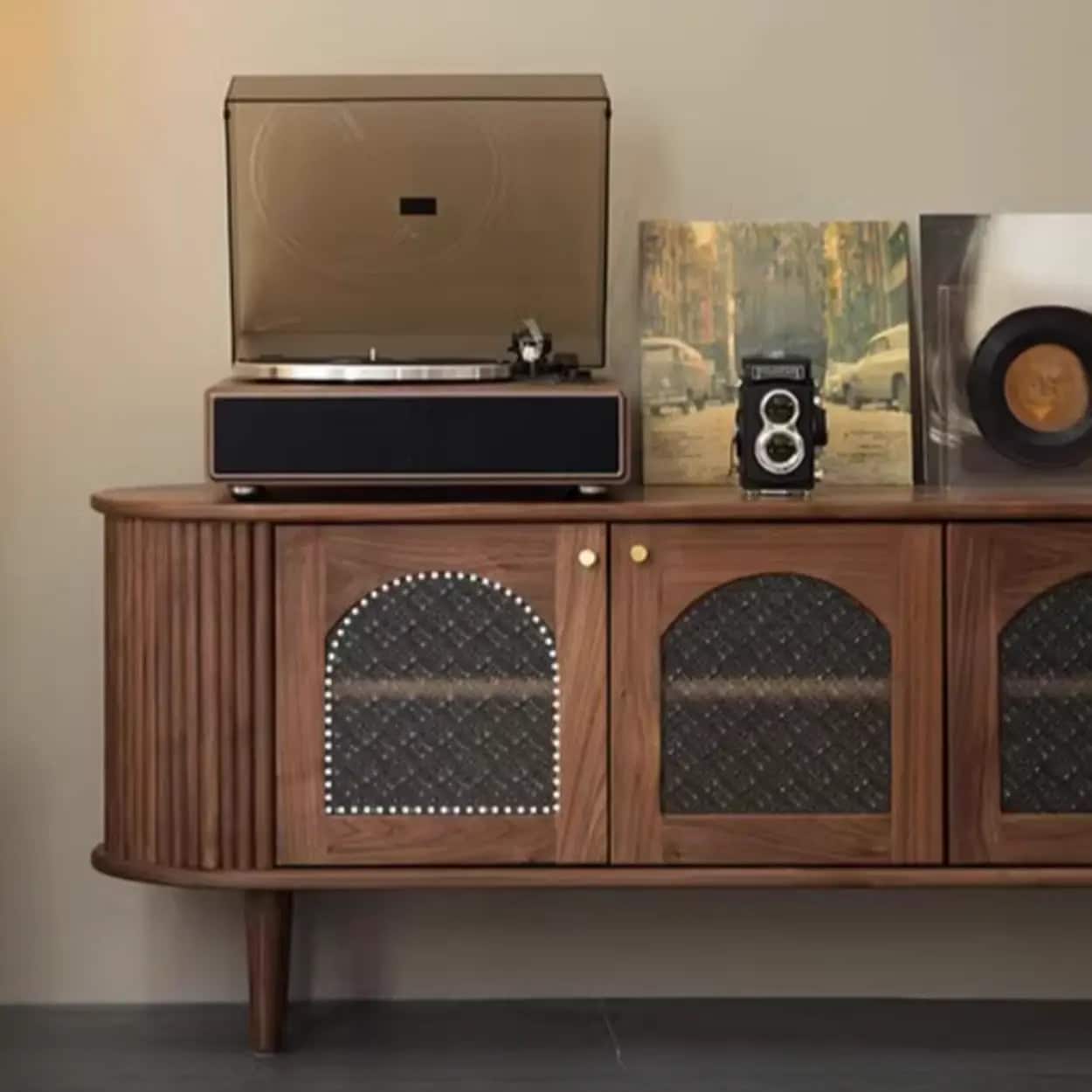 mid-century-walnut-wood-tv-stand-with-storage-cabinet-6 Mid Century Walnut Wood Tv Stand With Storage Cabinet 6