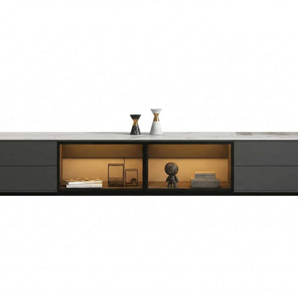 modern-led-tv-stand-with-drawers-and-glass-cabinet-doors-3 Modern Led Tv Stand With Drawers And Glass Cabinet Doors 3