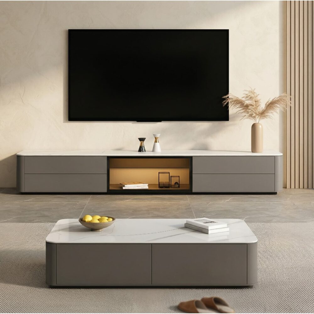 modern-led-tv-stand-with-drawers-and-glass-cabinet-doors-7 Modern Led Tv Stand With Drawers And Glass Cabinet Doors 7