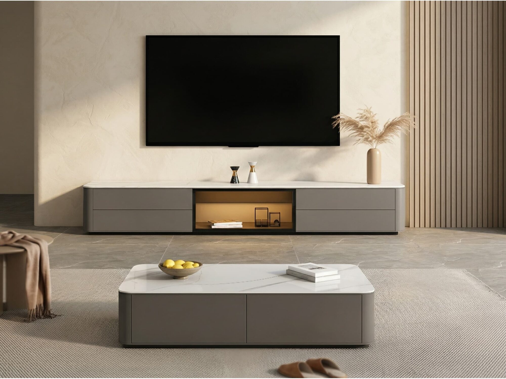 modern-led-tv-stand-with-drawers-and-glass-cabinet-doors-7 Modern Led Tv Stand With Drawers And Glass Cabinet Doors 7