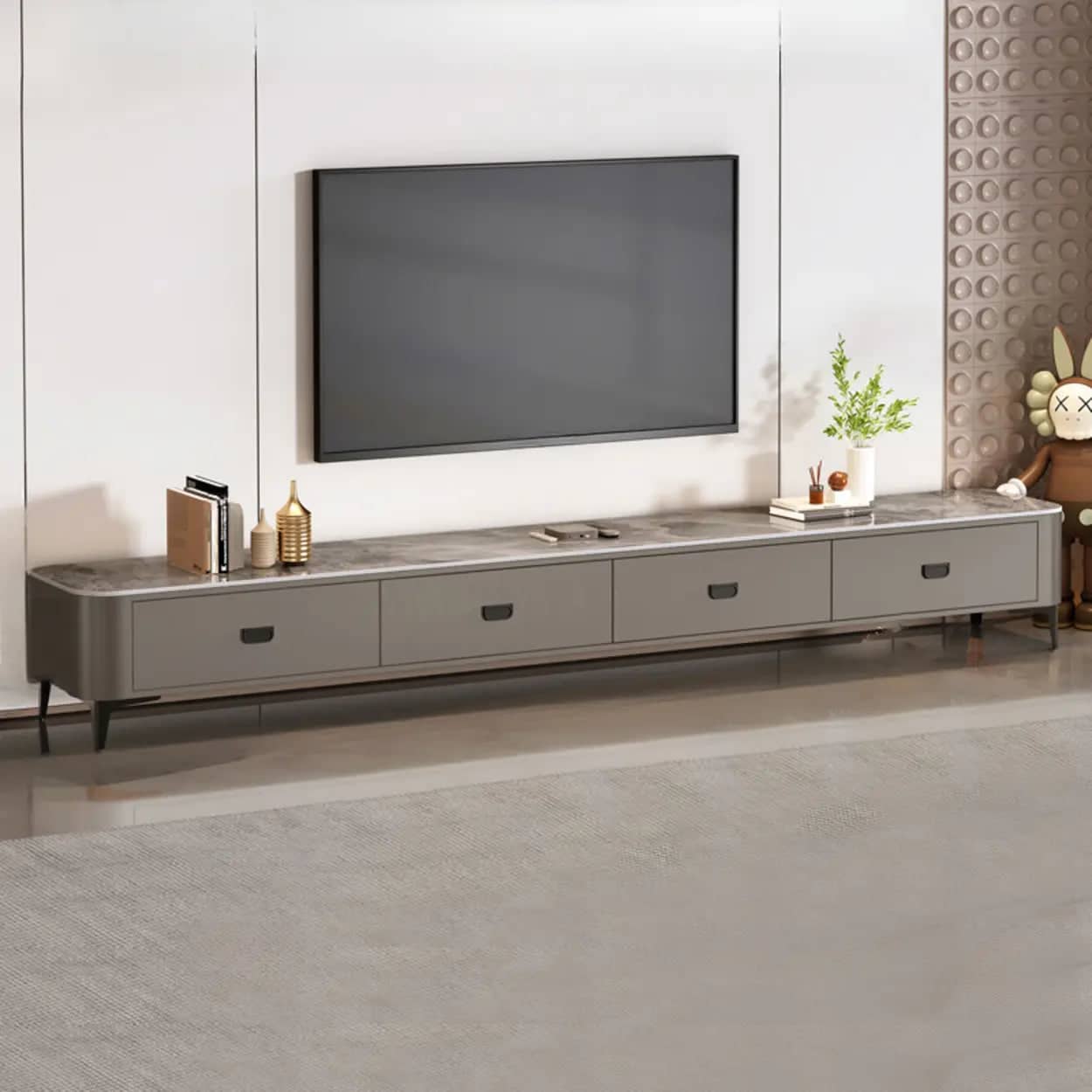 modern-marble-top-gray-tv-stand-with-drawers-storage-9 Modern Marble Top Gray Tv Stand With Drawers Storage 9
