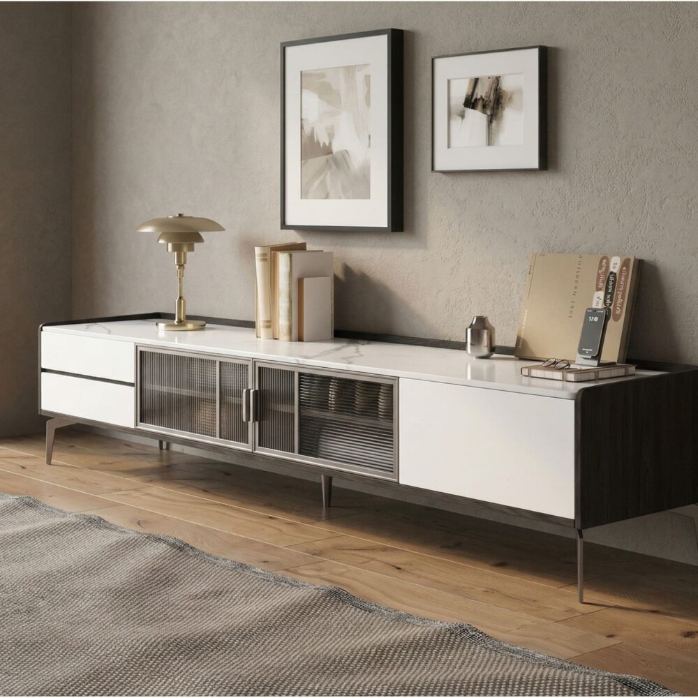 modern-minimalist-tv-stand-with-drawers-and-marble-top-2 Modern Minimalist Tv Stand With Drawers And Marble Top 2