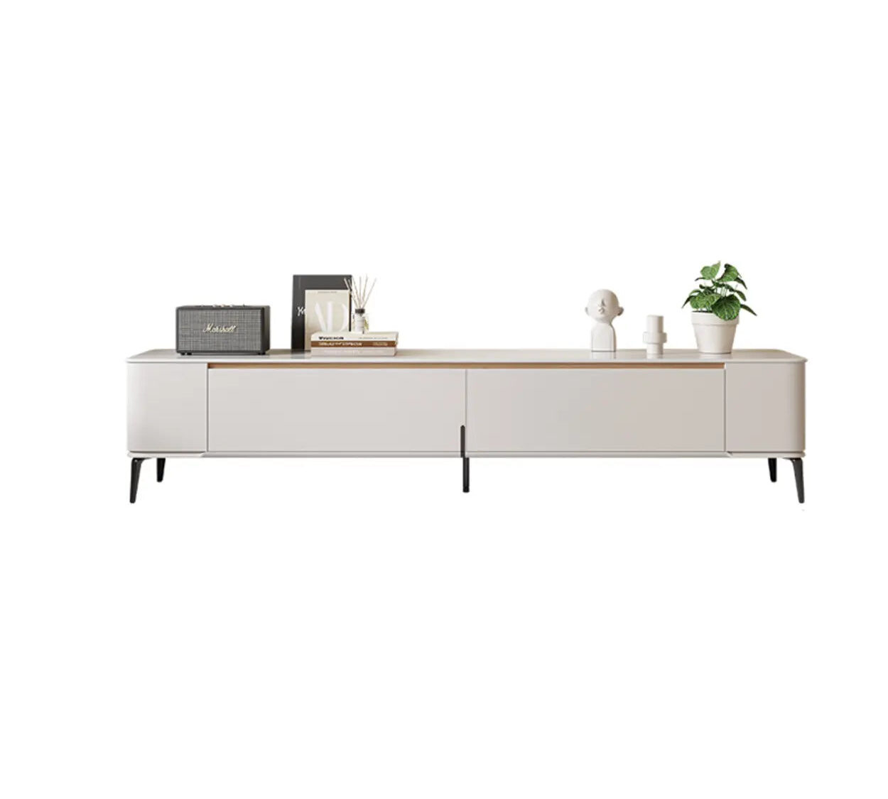 Modern Minimalist White Tv Stand With Storage 2