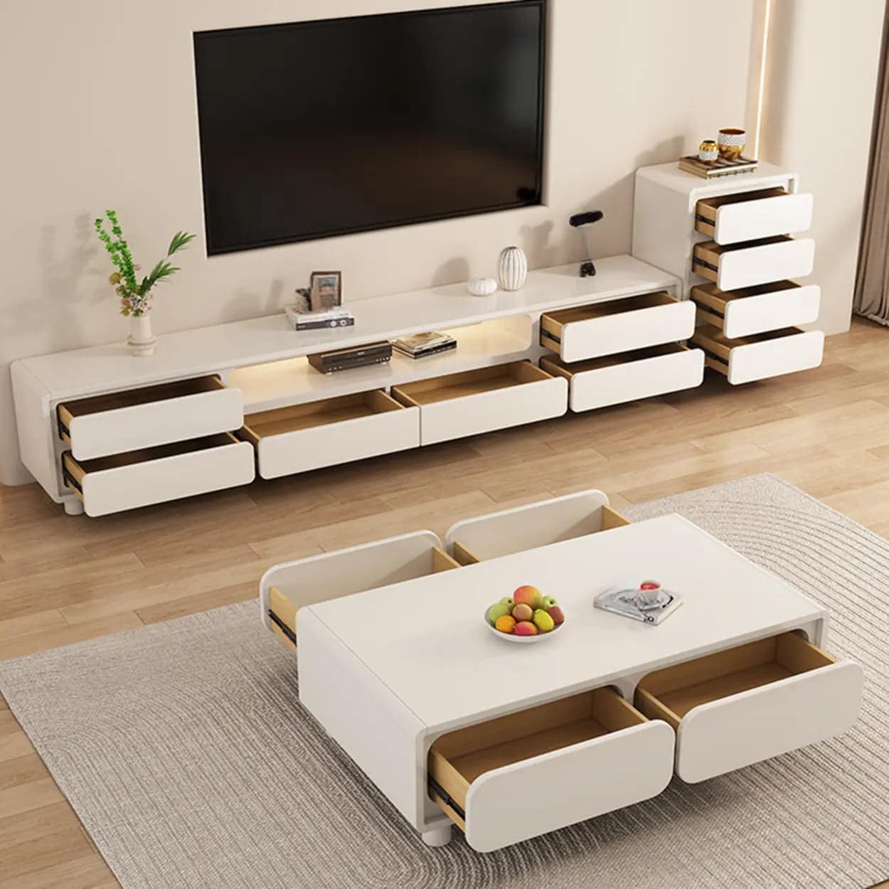 modern-minimalist-white-tv-stand-with-storage-drawers-5 Modern Minimalist White Tv Stand With Storage Drawers 5