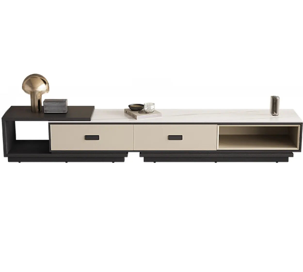 Modern Rectangle Marble Top Tv Stand With Drawers 2