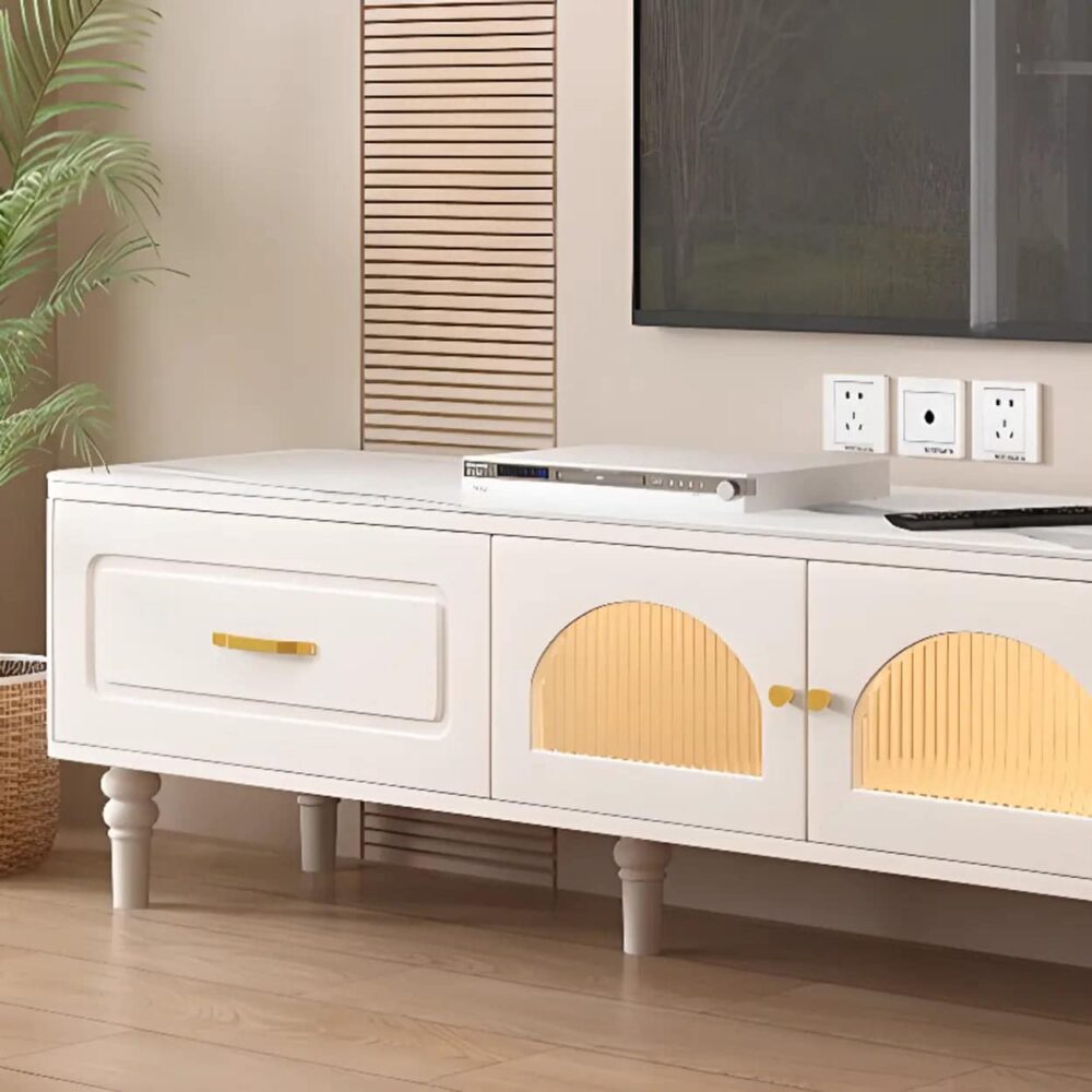 modern-rectangle-white-tv-stand-with-storage-drawers-3 Modern Rectangle White Tv Stand With Storage Drawers 3