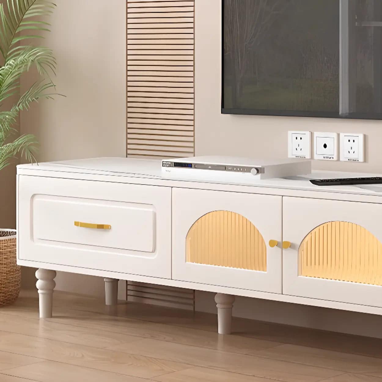modern-rectangle-white-tv-stand-with-storage-drawers-3 Modern Rectangle White Tv Stand With Storage Drawers 3