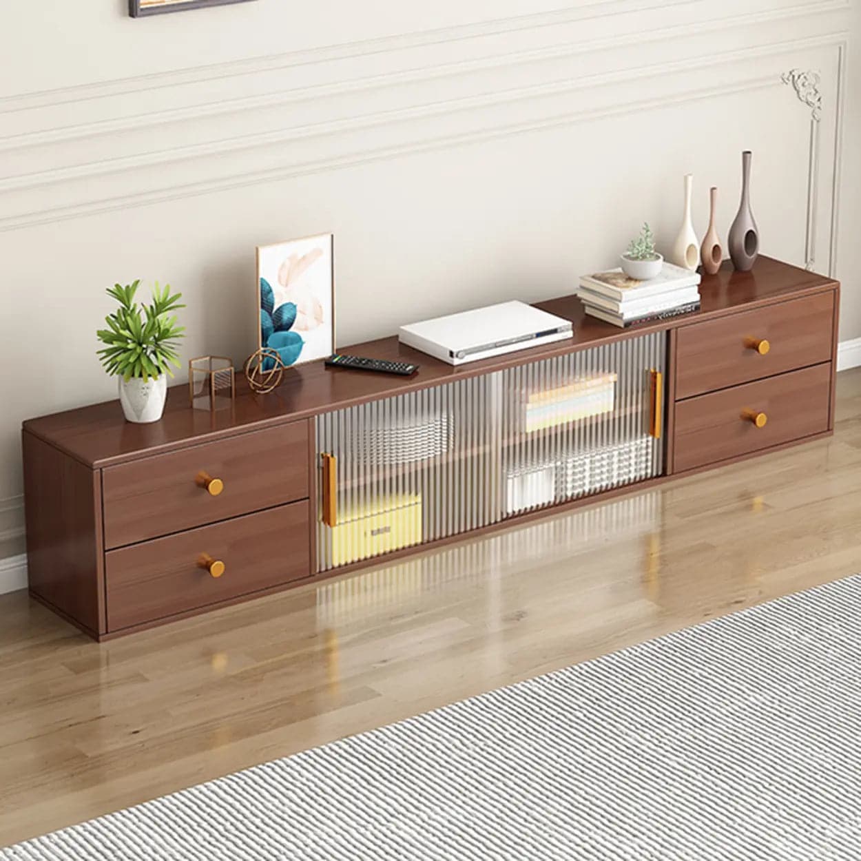 modern-walnut-wood-tv-stand-with-storage-cabinet-4 Modern Walnut Wood Tv Stand With Storage Cabinet 4