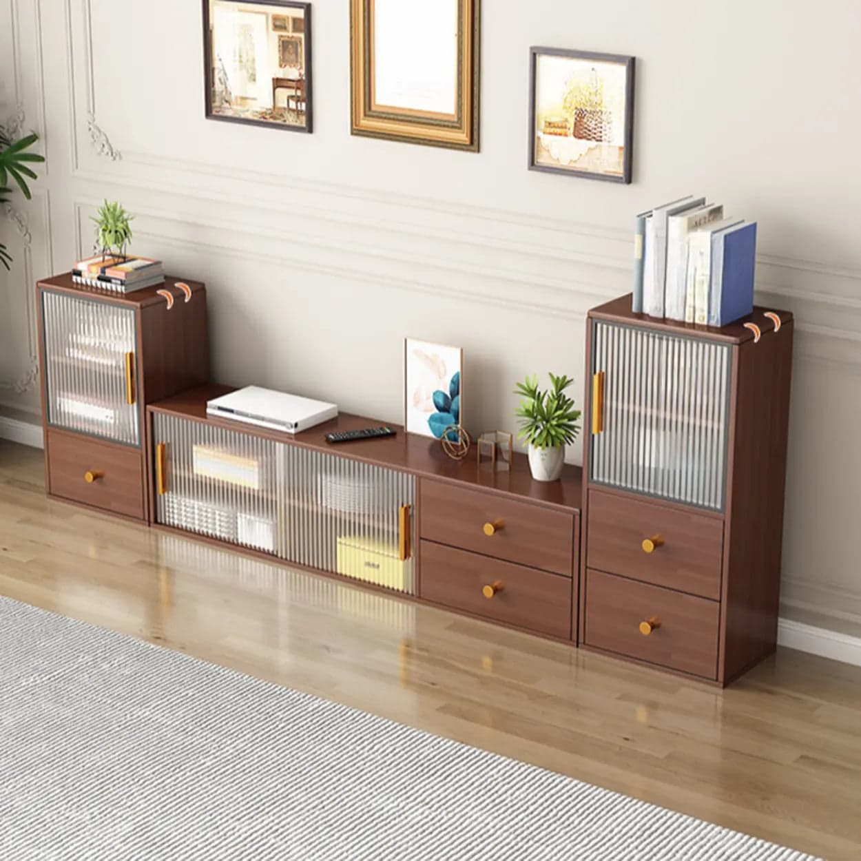 modern-walnut-wood-tv-stand-with-storage-cabinet-6 Modern Walnut Wood Tv Stand With Storage Cabinet 6