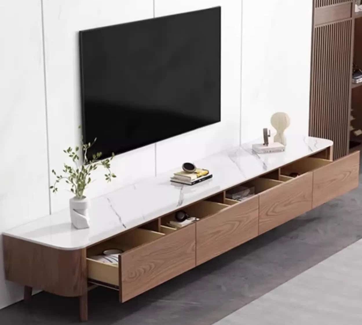 modern-wood-tv-stand-with-marble-top-and-storage-drawers-1 Modern Wood Tv Stand With Marble Top And Storage Drawers 1