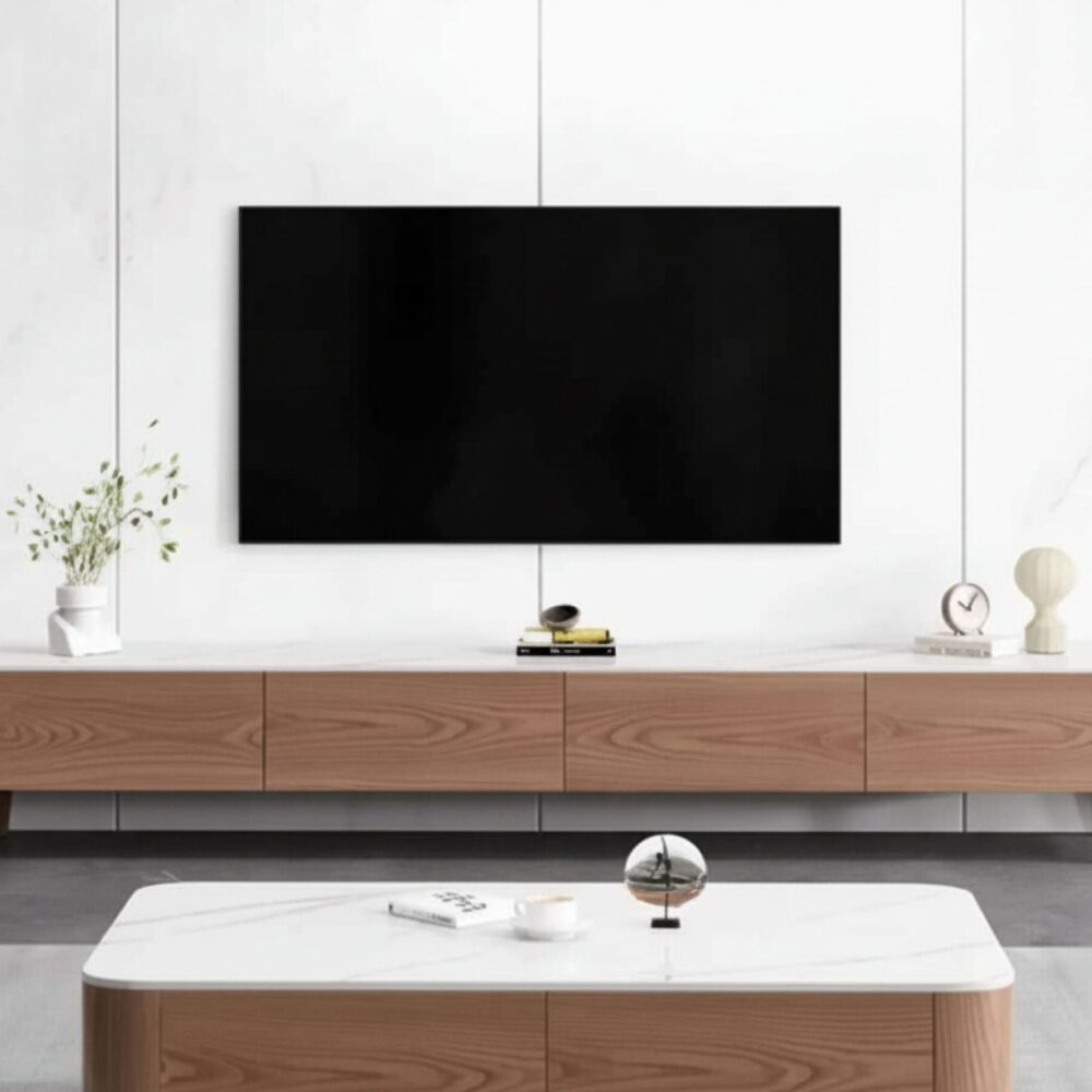 modern-wood-tv-stand-with-marble-top-and-storage-drawers-4 Modern Wood Tv Stand With Marble Top And Storage Drawers 4