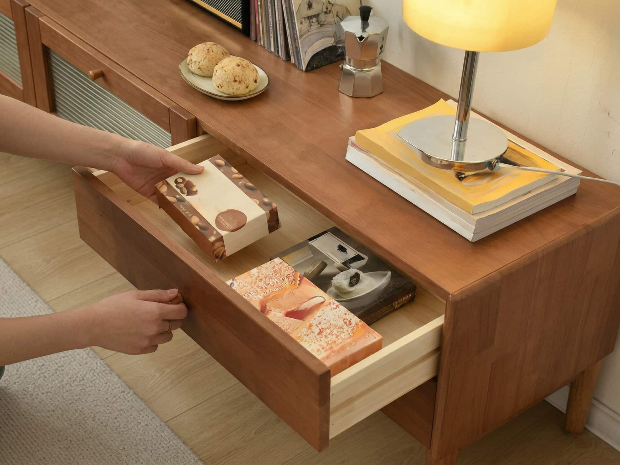 Nut-Brown Oak Medium Wood Tone TV Stand with Storage - resized - 相册图 #11 Nut-Brown Oak Medium Wood Tone TV Stand with Storage 相册图 #11 resized