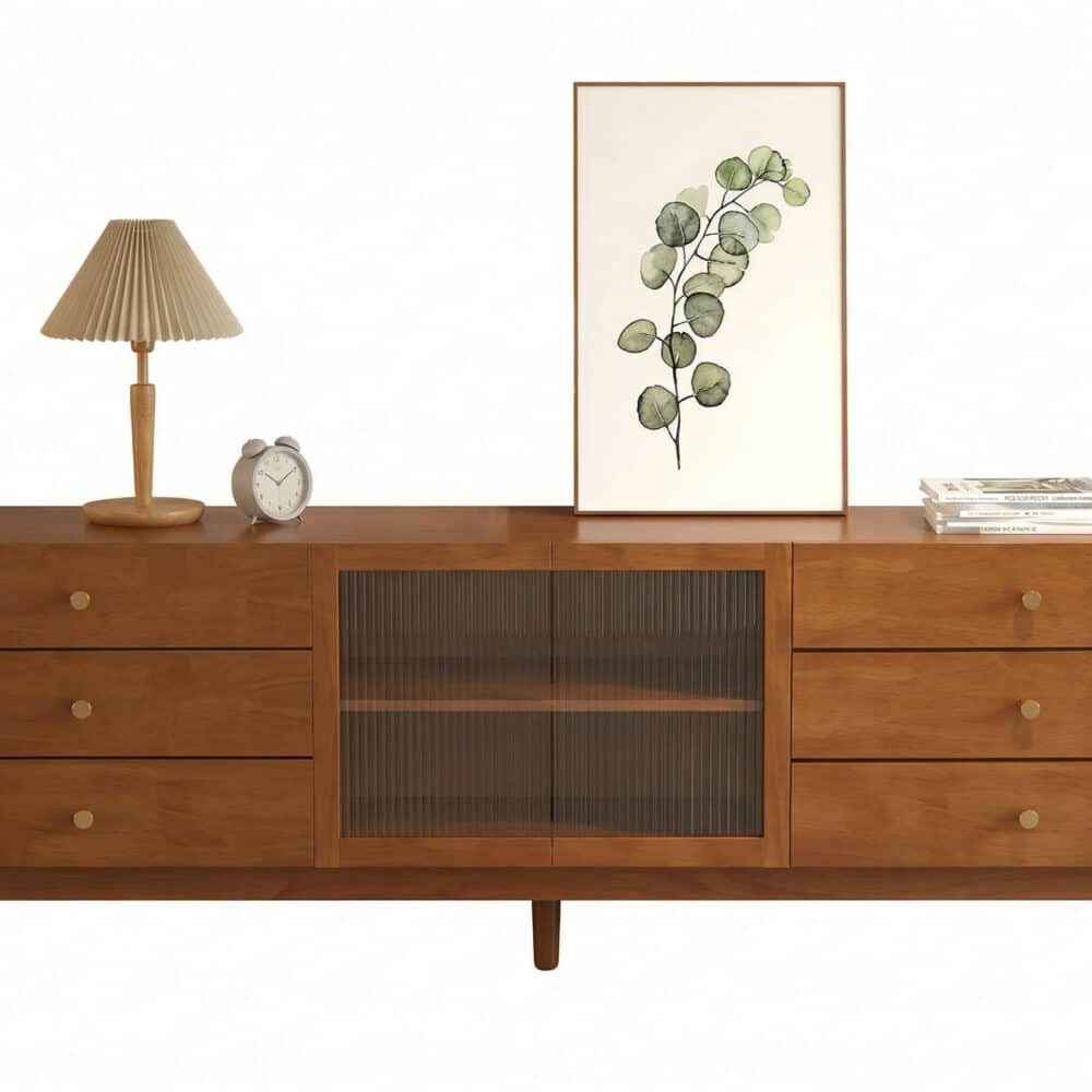 Nut-Brown Oak Medium Wood Tone TV Stand with Storage - resized - 相册图 #8 Nut-Brown Oak Medium Wood Tone TV Stand with Storage 相册图 #8 resized