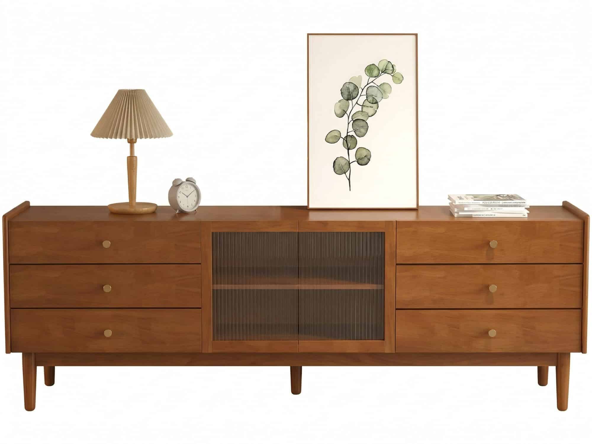 Nut-Brown Oak Medium Wood Tone TV Stand with Storage - resized - 相册图 #8 Nut-Brown Oak Medium Wood Tone TV Stand with Storage 相册图 #8 resized