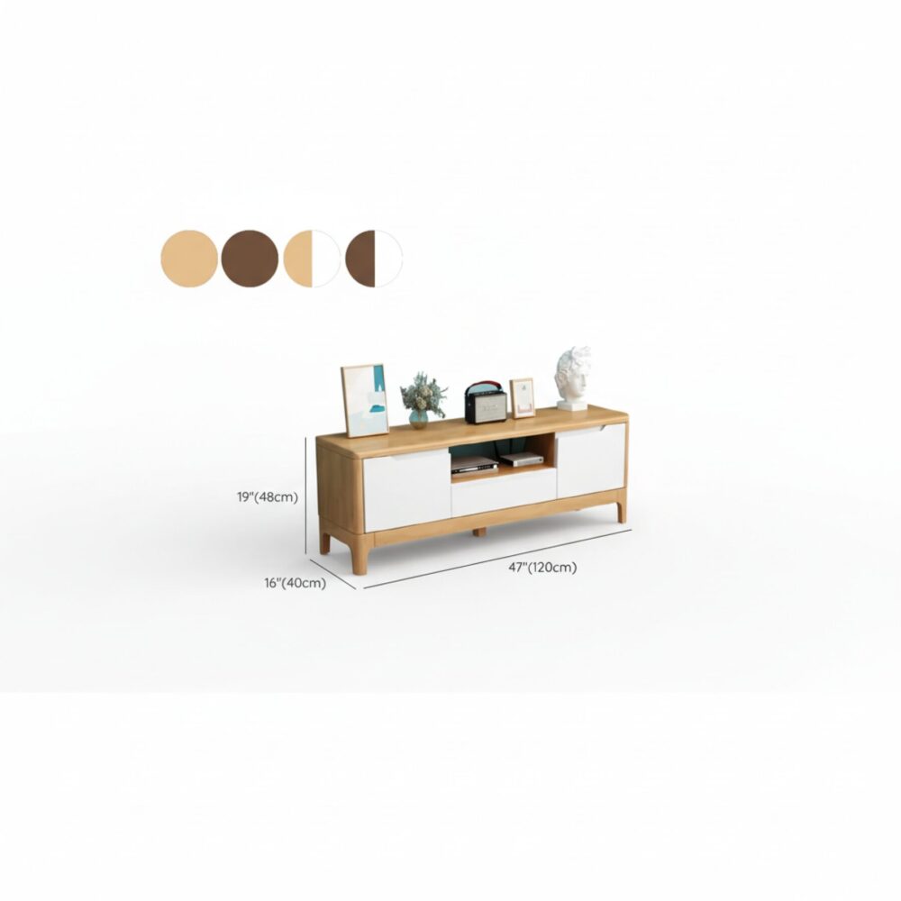 nut-brown-rubberwood-tv-stand-with-shelves-cabinet-26 Nut Brown Rubberwood Tv Stand With Shelves Cabinet 26