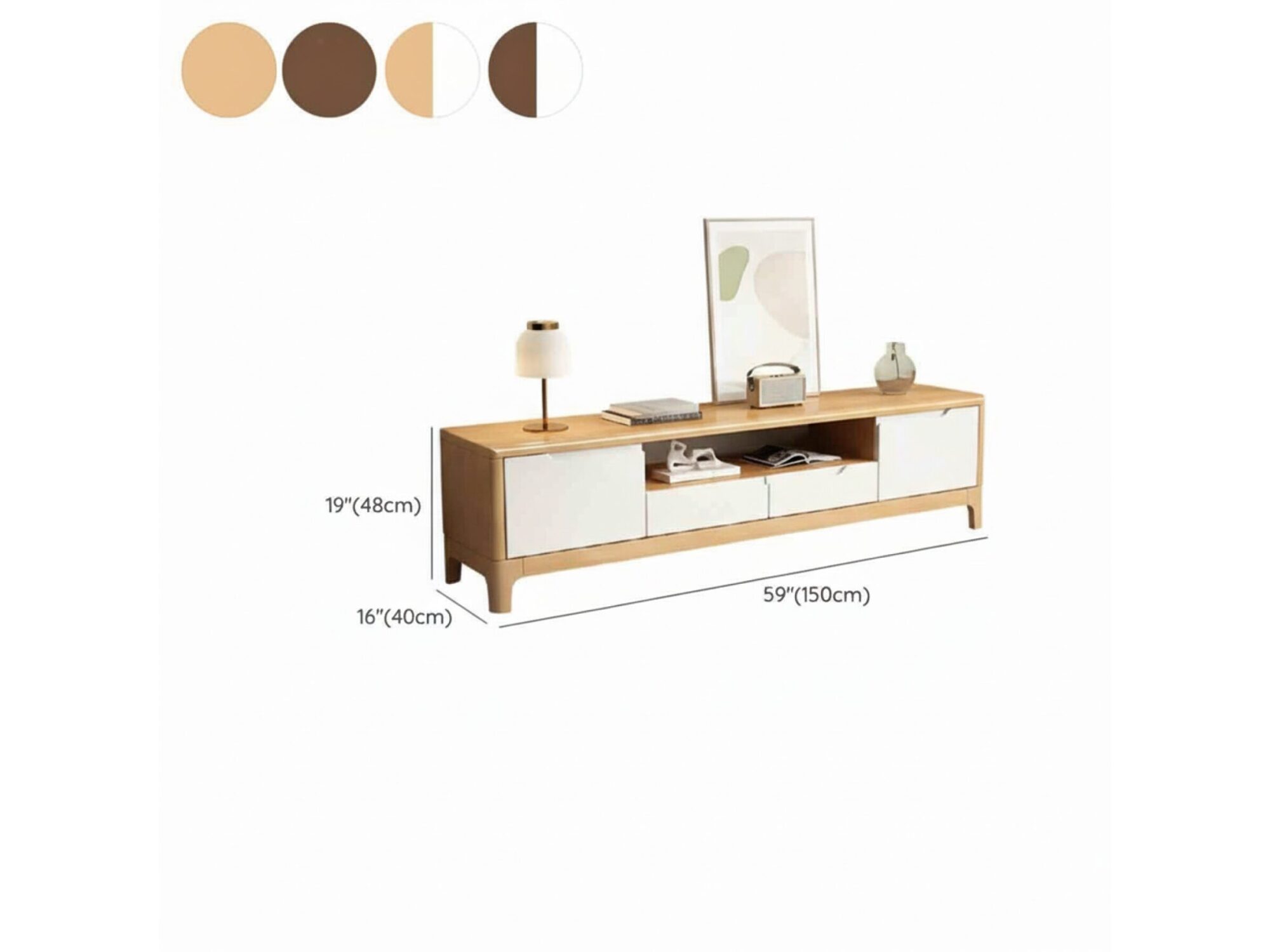 nut-brown-rubberwood-tv-stand-with-shelves-cabinet-27 Nut Brown Rubberwood Tv Stand With Shelves Cabinet 27