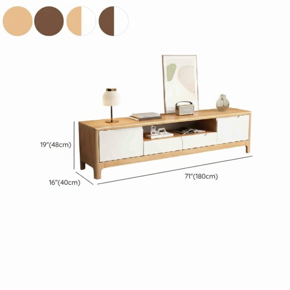 nut-brown-rubberwood-tv-stand-with-shelves-cabinet-28 Nut Brown Rubberwood Tv Stand With Shelves Cabinet 28