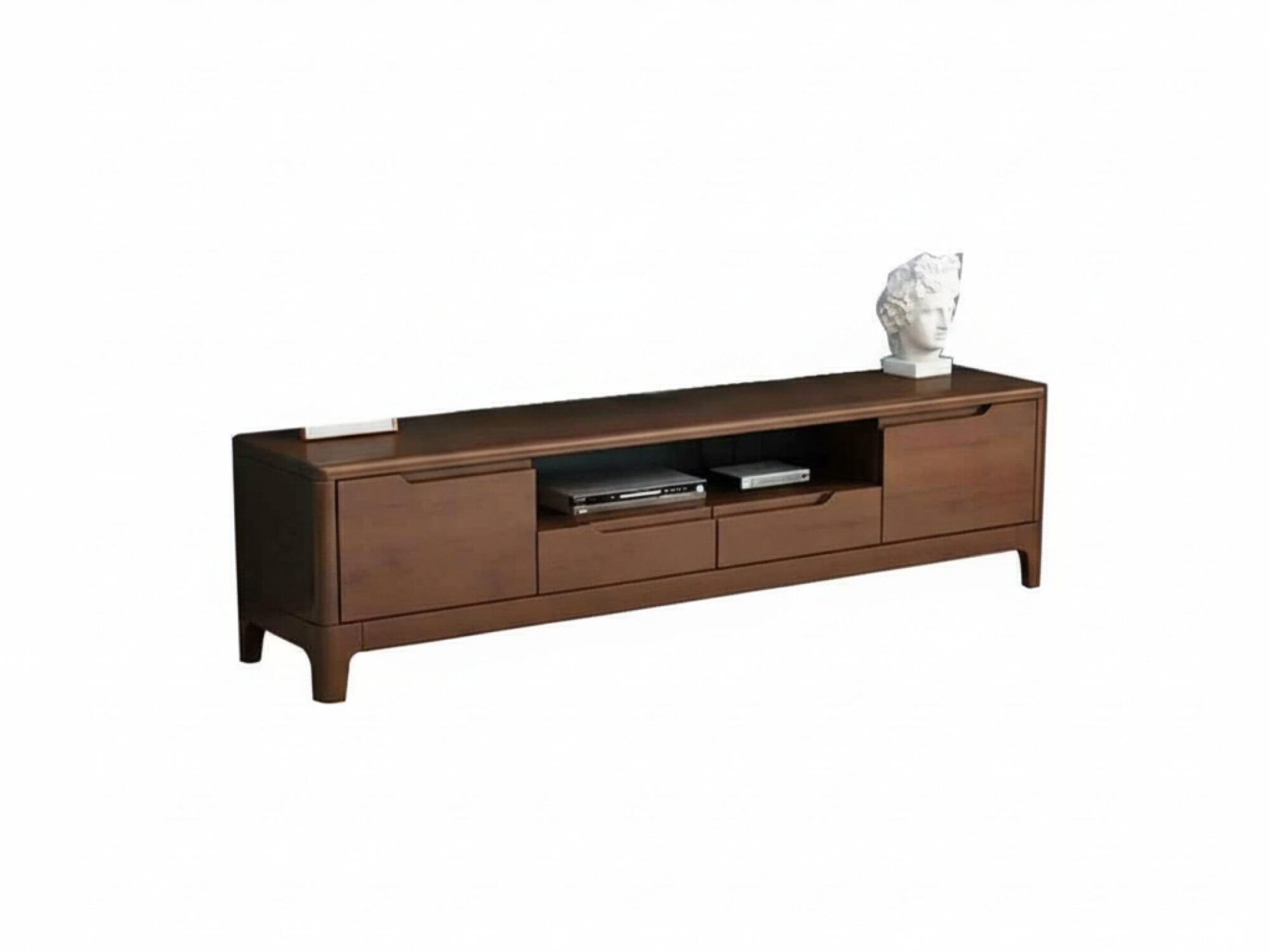 nut-brown-rubberwood-tv-stand-with-shelves-cabinet-9 Nut Brown Rubberwood Tv Stand With Shelves Cabinet 9