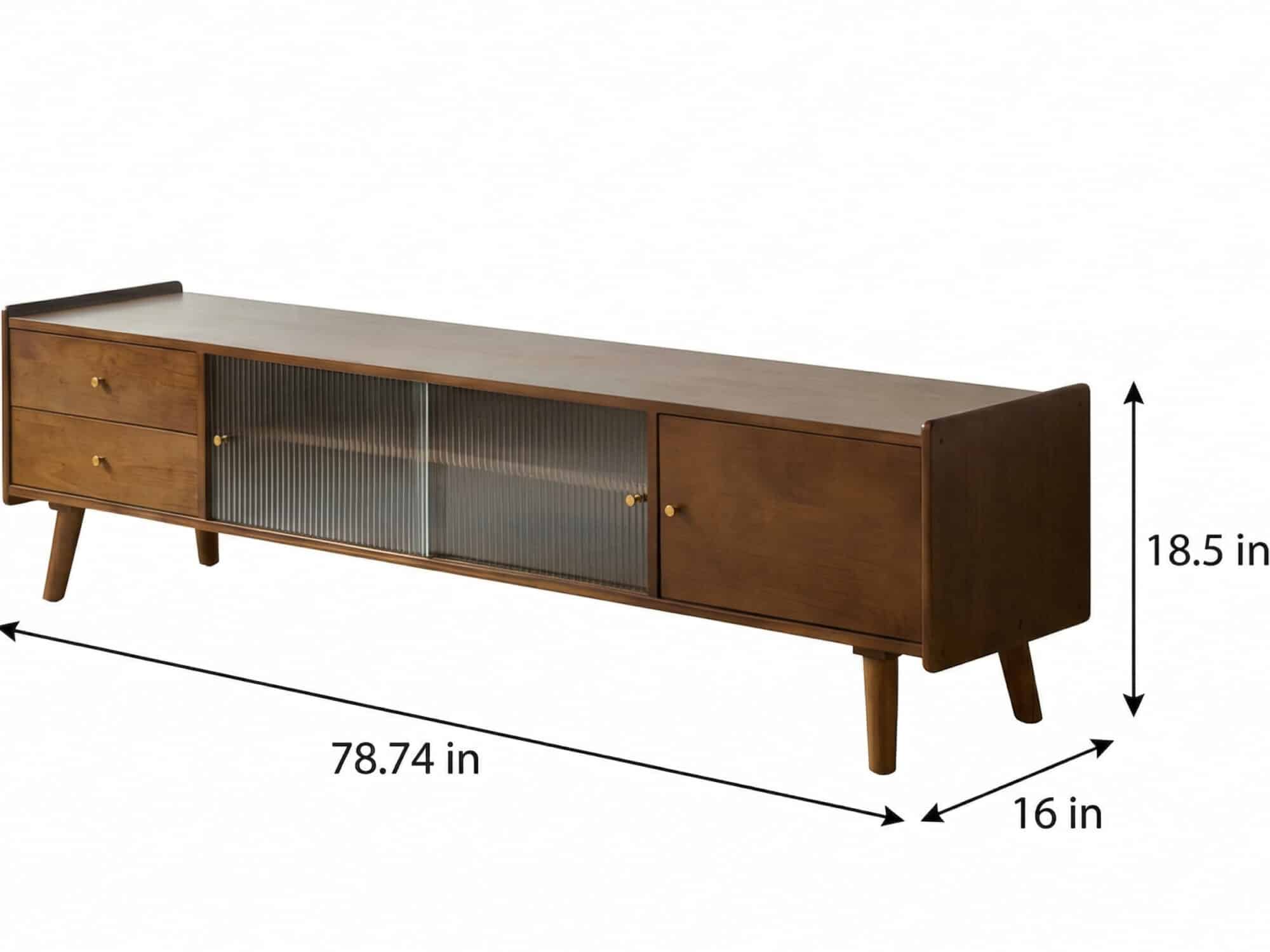 Nut-Brown Wood Drawers Open Storage TV Stand with Legs - dimensions - 相册图 #14 Nut-Brown Wood Drawers Open Storage TV Stand with Legs 相册图 #14 dimensions