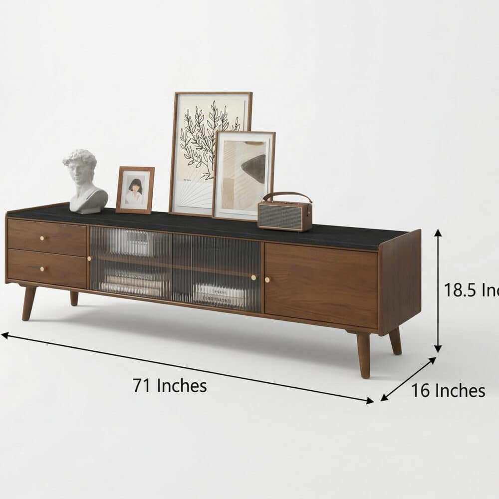 Nut-Brown Wood Drawers Open Storage TV Stand with Legs - dimensions - 相册图 #19 Nut-Brown Wood Drawers Open Storage TV Stand with Legs 相册图 #19 dimensions