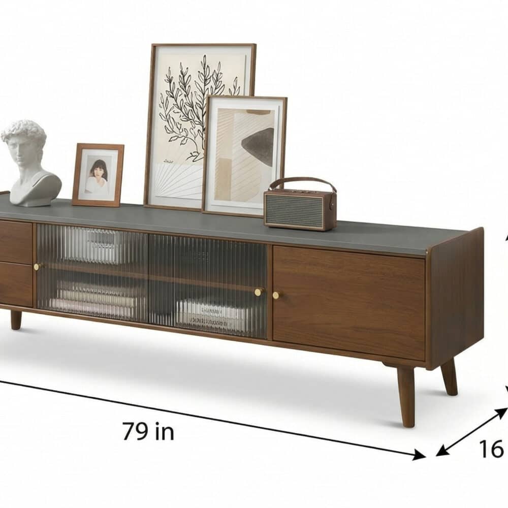 Nut-Brown Wood Drawers Open Storage TV Stand with Legs - dimensions - 相册图 #20 Nut-Brown Wood Drawers Open Storage TV Stand with Legs 相册图 #20 dimensions