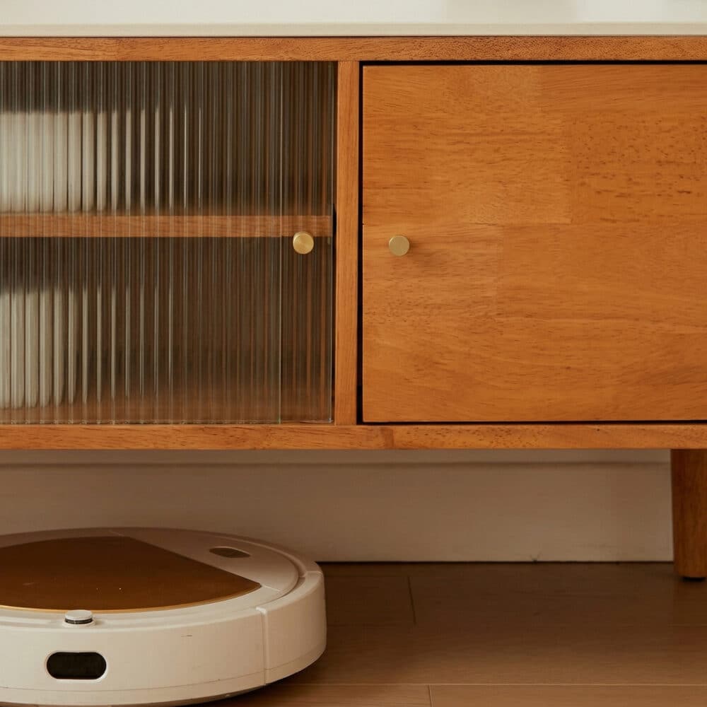 Nut-Brown Wood Drawers Open Storage TV Stand with Legs - resized - 相册图 #5 Nut-Brown Wood Drawers Open Storage TV Stand with Legs 相册图 #5 resized