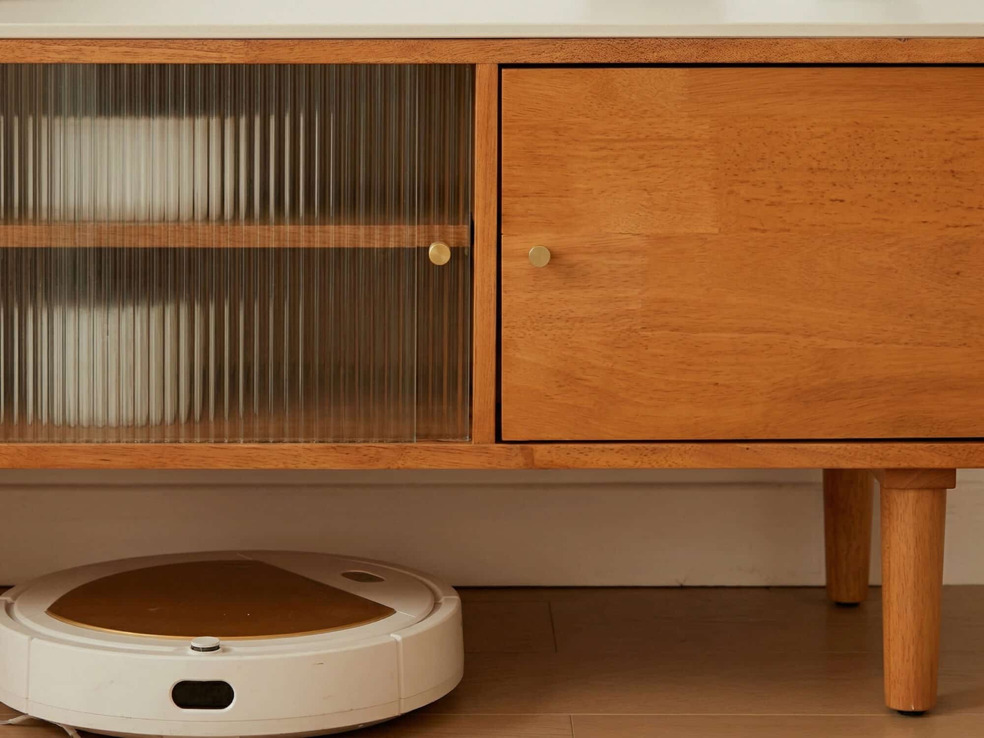 Nut-Brown Wood Drawers Open Storage TV Stand with Legs - resized - 相册图 #5 Nut-Brown Wood Drawers Open Storage TV Stand with Legs 相册图 #5 resized