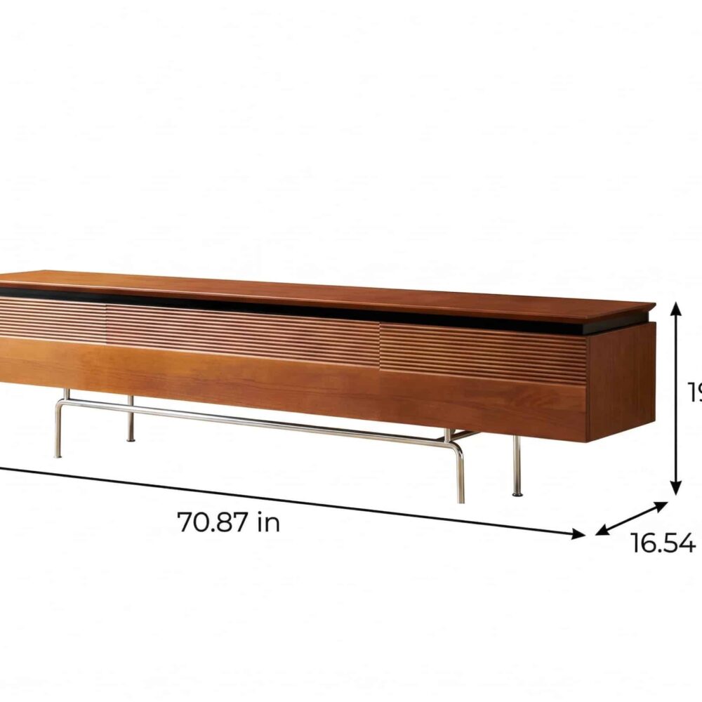 Retro Rectangular Cherry Wood Living Room TV Stand Brown - dimensions - 相册图 #10 Retro Rectangular Cherry Wood Living Room TV Stand Brown 相册图 #10 dimensions