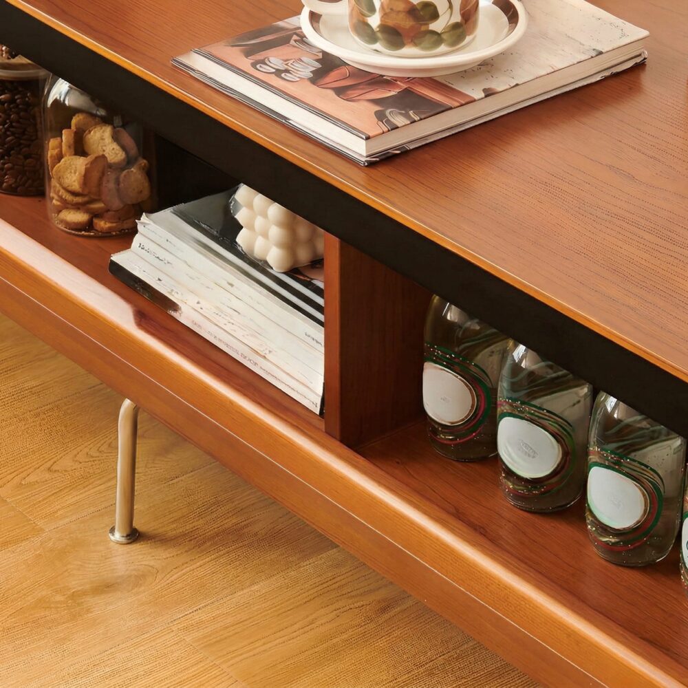 Retro Rectangular Cherry Wood Living Room TV Stand Brown - resized - 相册图 #5 Retro Rectangular Cherry Wood Living Room TV Stand Brown 相册图 #5 resized