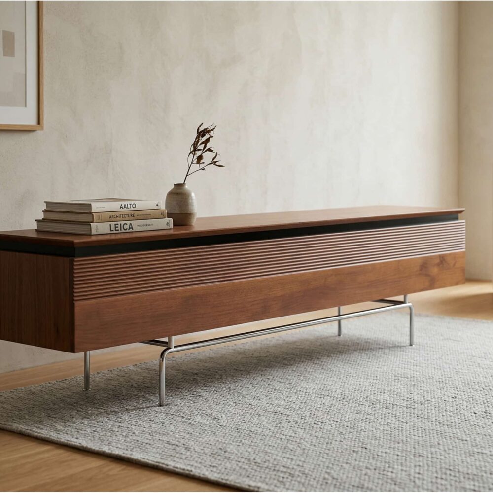 Retro Rectangular Cherry Wood Living Room TV Stand Brown - scene - 变体图 / size: 71"L x 17"W x 20"H Retro Rectangular Cherry Wood Living Room TV Stand Brown 变体图 / size: 71"L x 17"W x 20"H scene