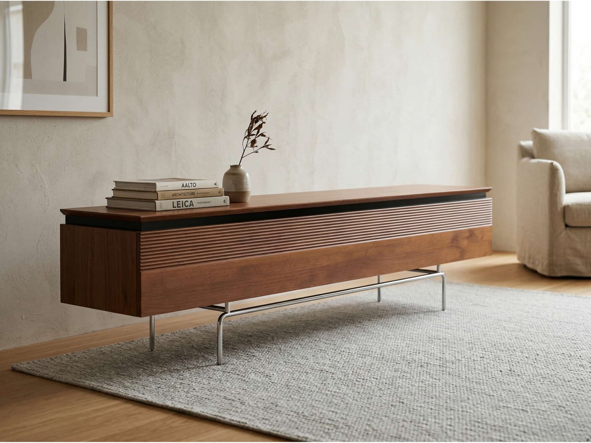 Retro Rectangular Cherry Wood Living Room TV Stand Brown - scene - 变体图 / size: 71"L x 17"W x 20"H Retro Rectangular Cherry Wood Living Room TV Stand Brown 变体图 / size: 71"L x 17"W x 20"H scene